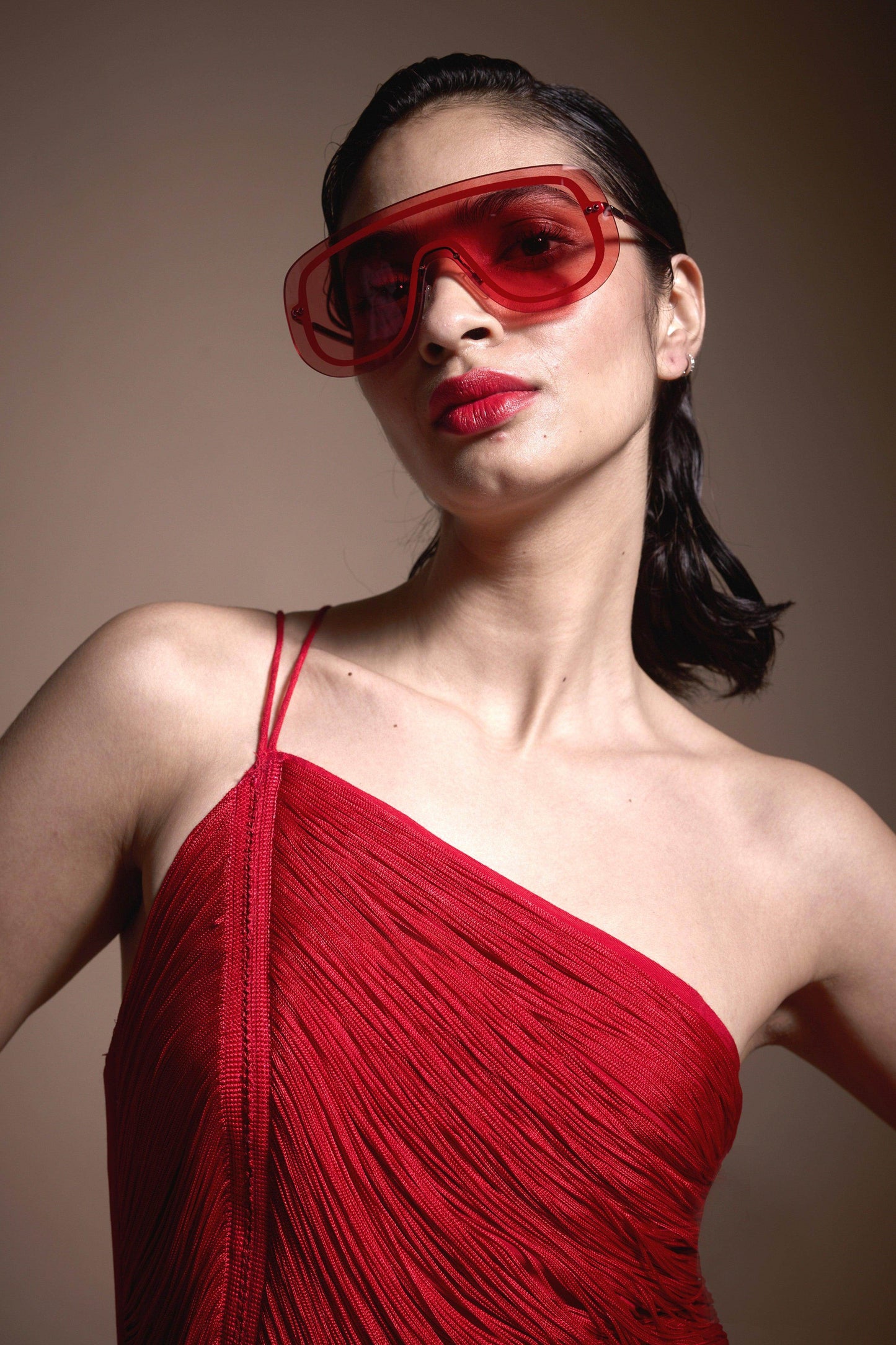 RED FRINGE DRESS - dash and dot