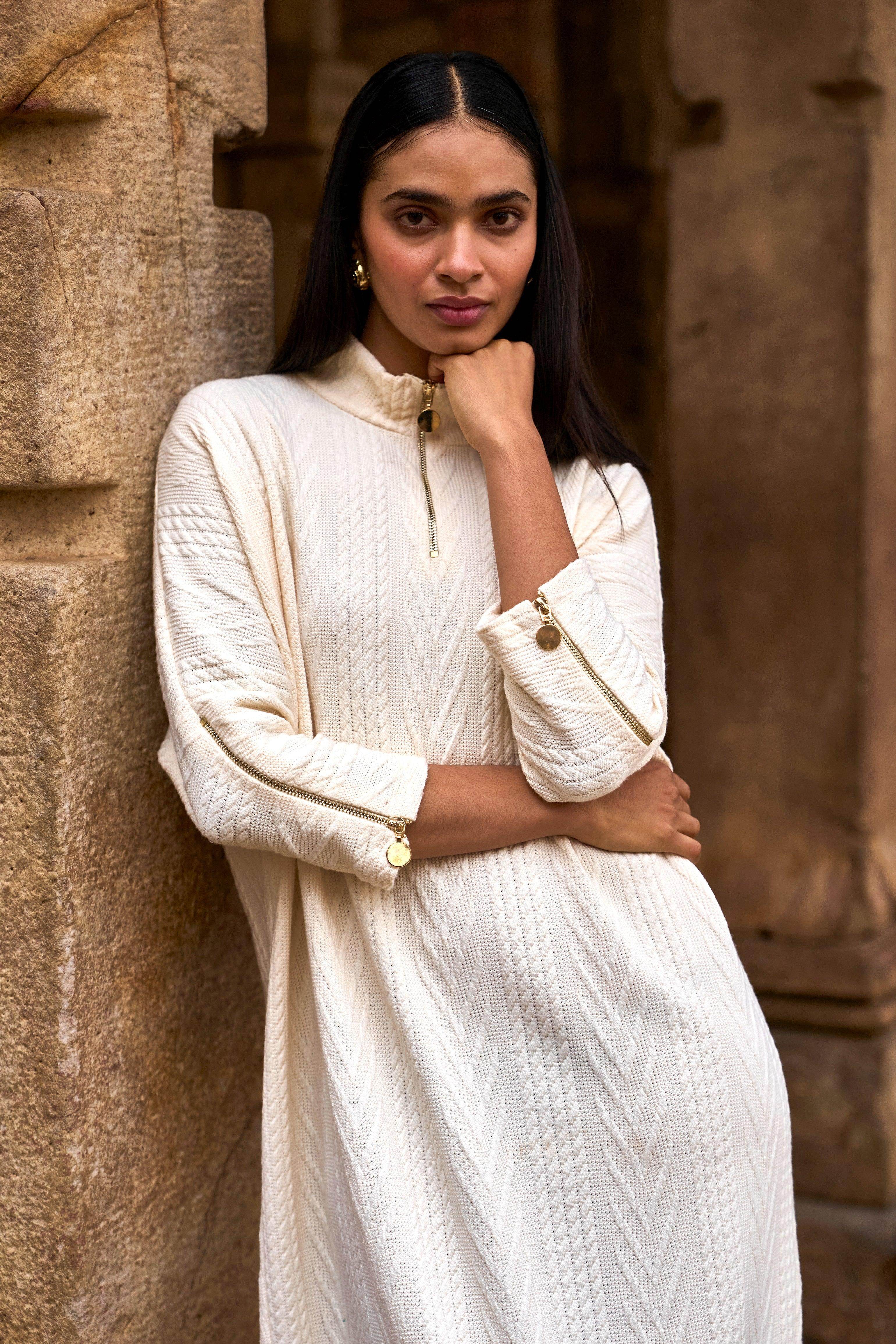 ivory knit midi dress Buy Reiss Ivory Lou Craft-Stitch Knitted Midi Dress from Next USA