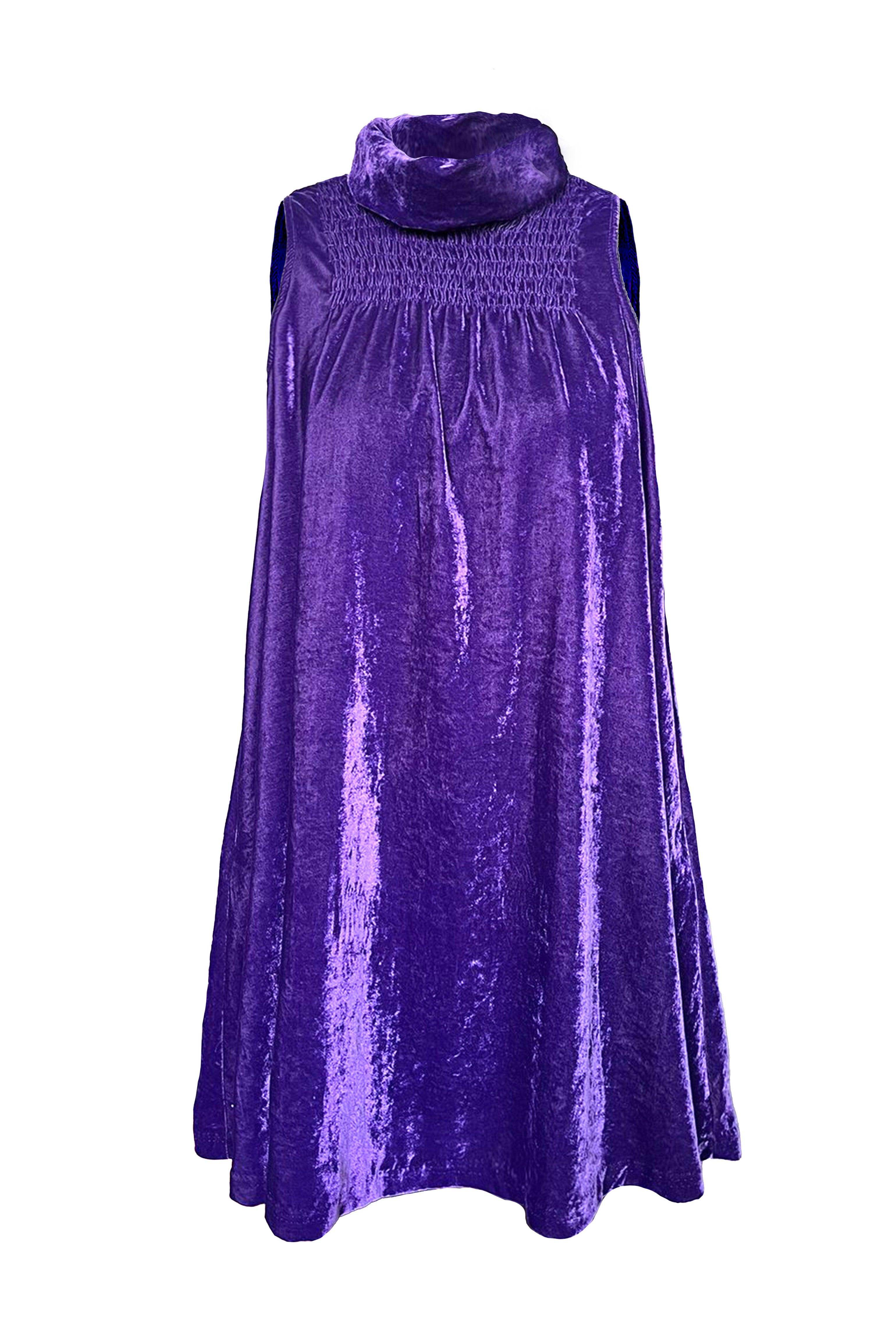 mini purple velvet dress Dash and Dot - VELVET MINI