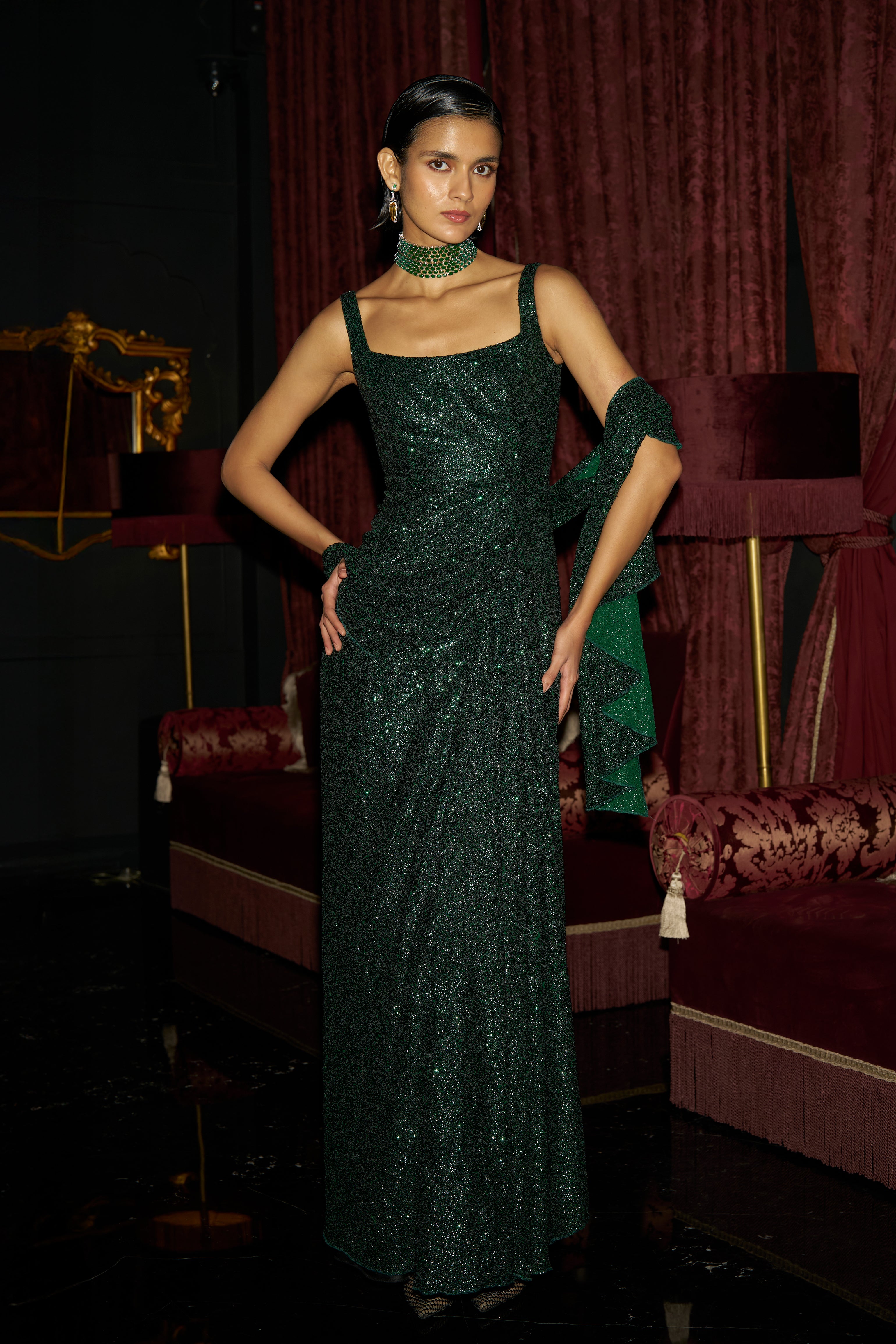 sapphire green dress Tiffany 16242 Long Prom Dress– PromGirl