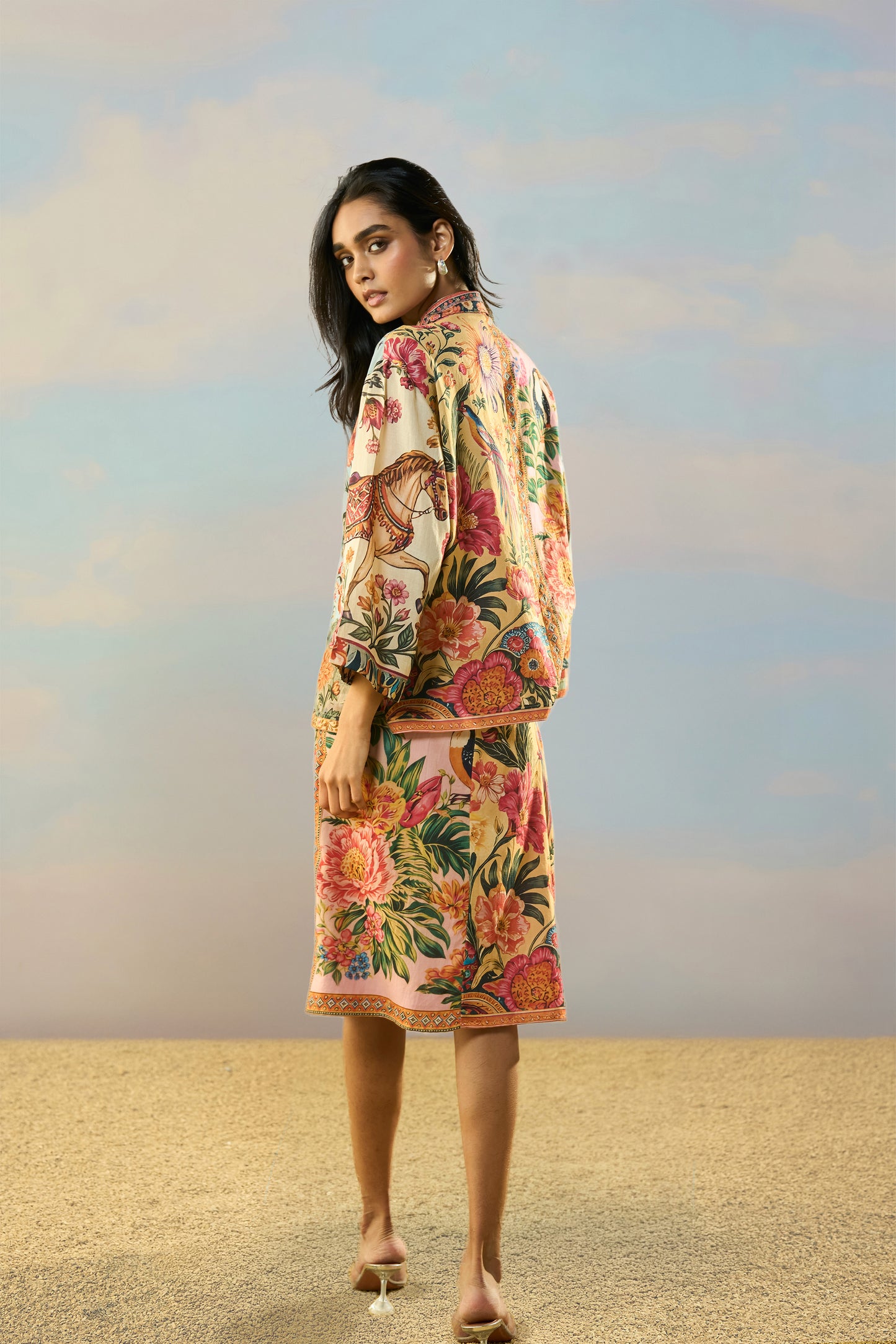 COASTAL PRINT SHIRT & SKIRT SET