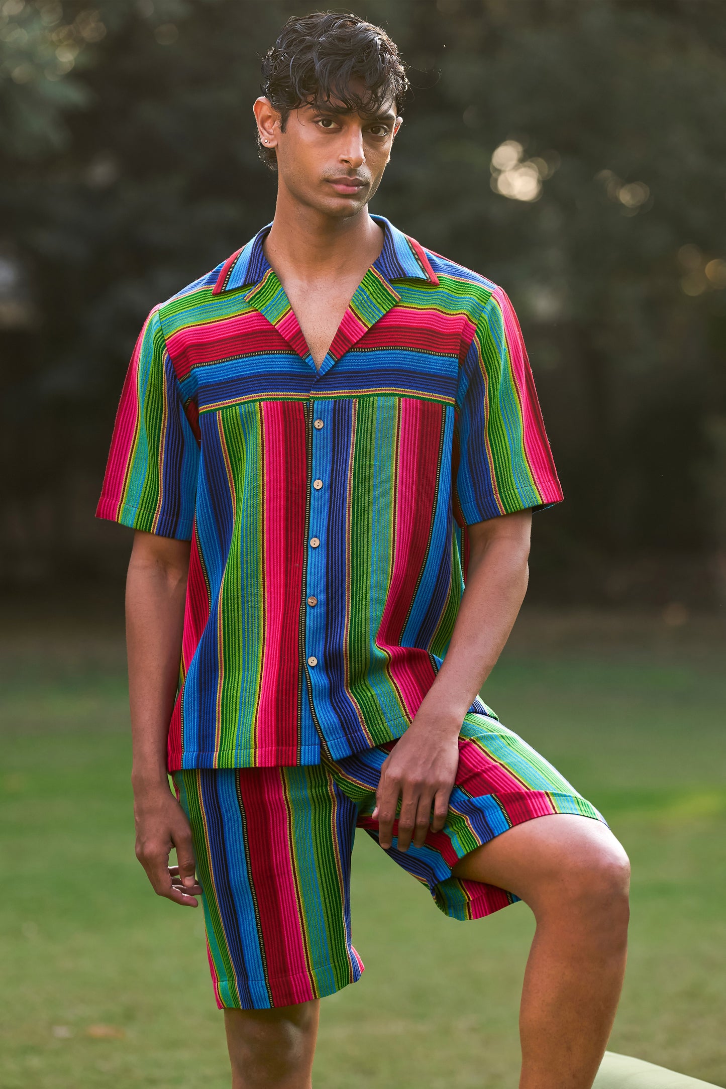 SERAPE STRIPE SHORTS SET