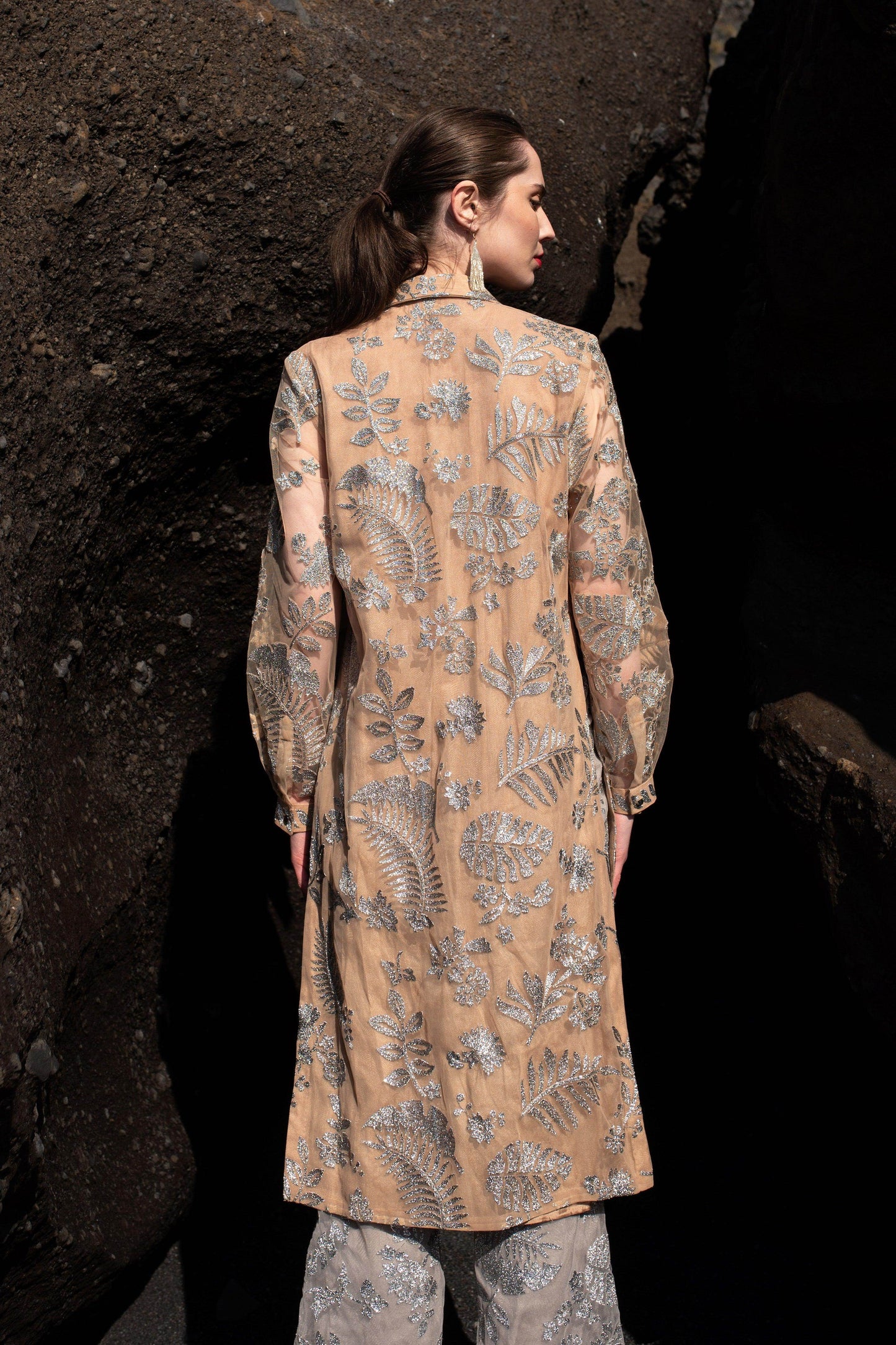 METALLIC BADLA STITCH PANT - dash and dot