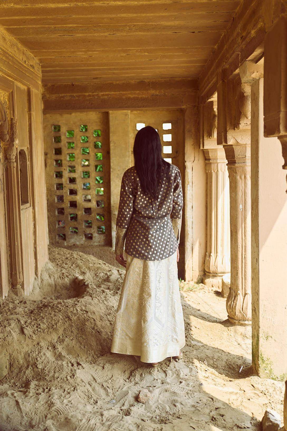 BROCADE CHANDERI SHIRT - dash and dot