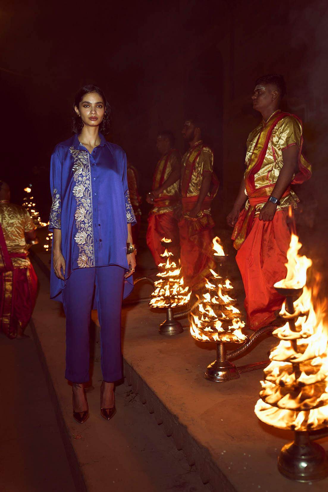 ASYMMETRIC EMBROIDERED SET - dash and dot