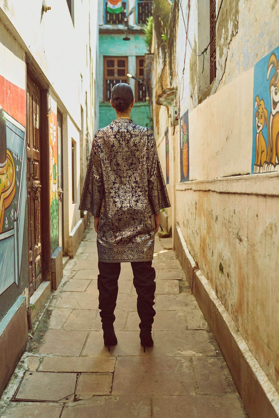 FOIL PRINT SHIRT DRESS - dash and dot