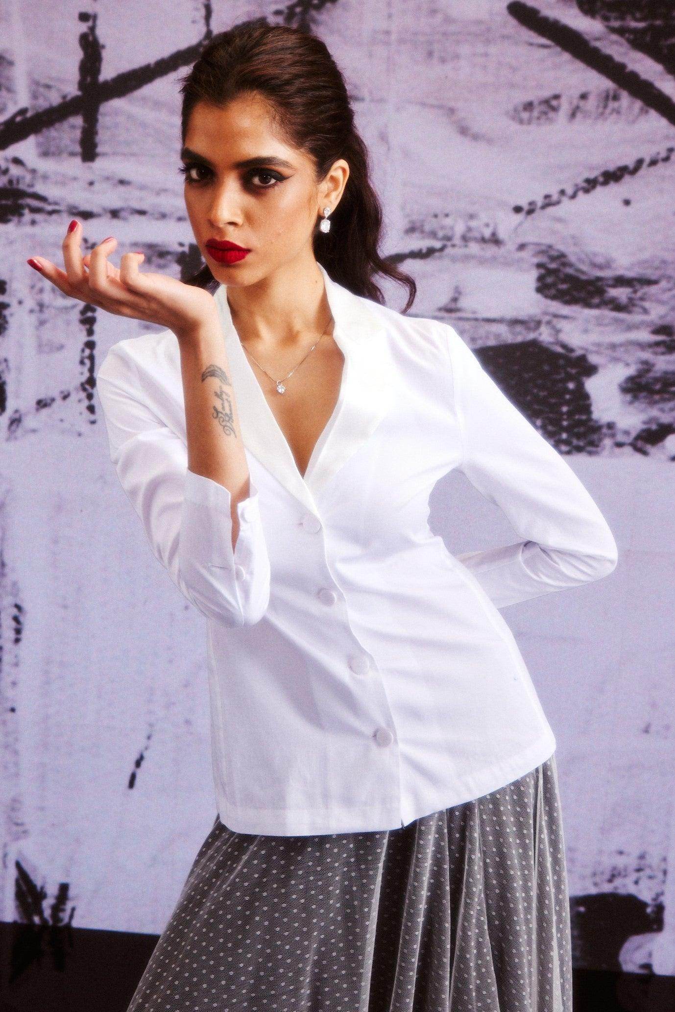 COTTON BLAZER SHIRT - dash and dot