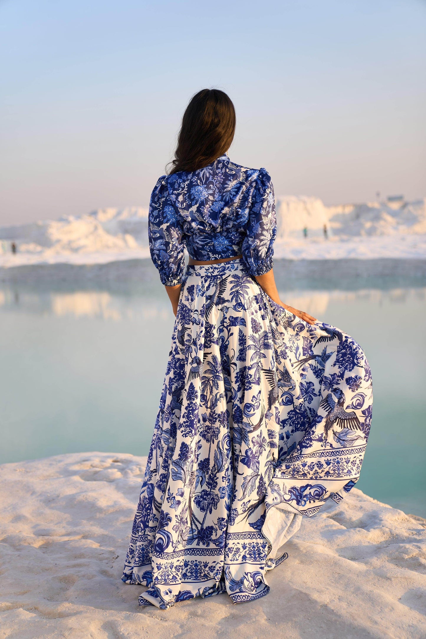 PORCELAIN PRINT SKIRT SET - dash and dot