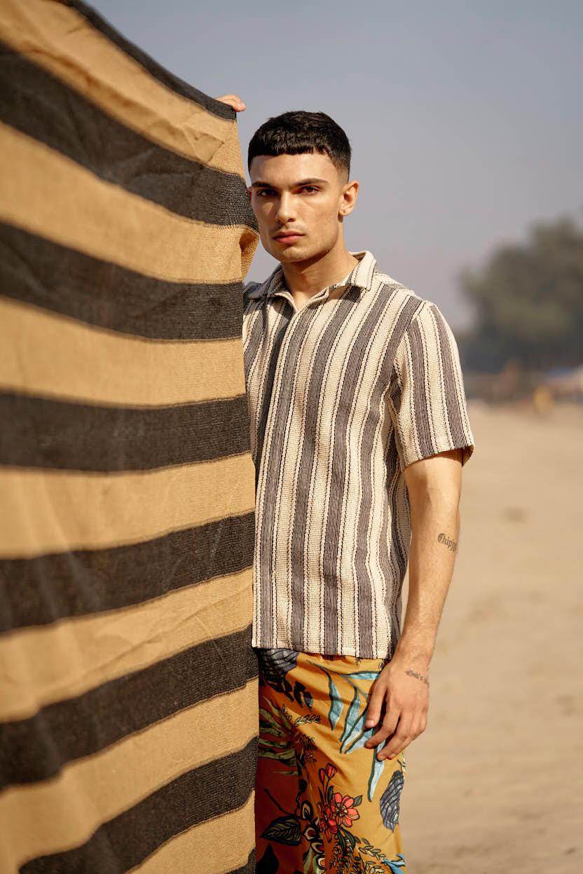 STRIPE TEXTURED SHIRT - dash and dot