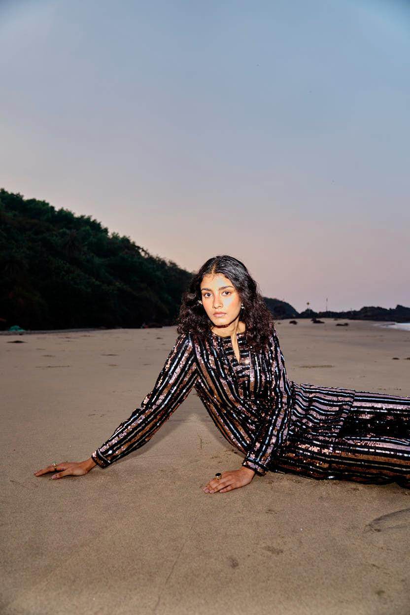 SEQUIN STRIPE PANT - dash and dot