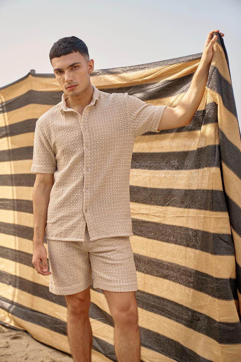 TEXTURED SHORTS SET - dash and dot