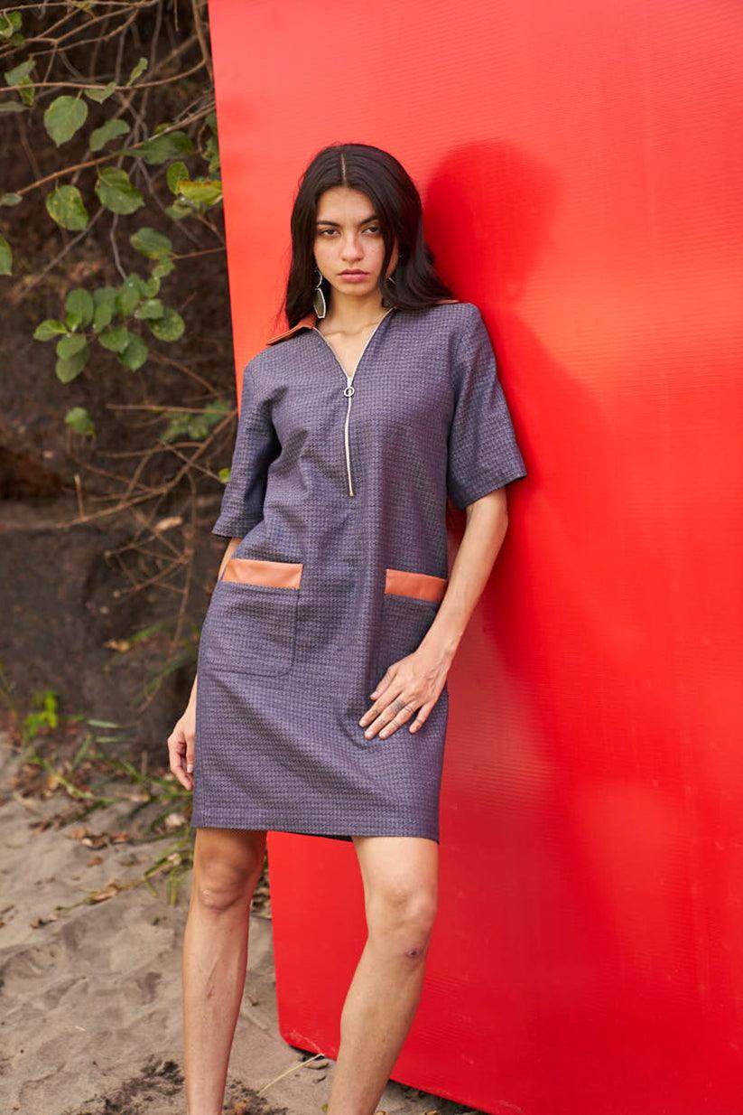 INDIGO JACQUARD MINI - dash and dot