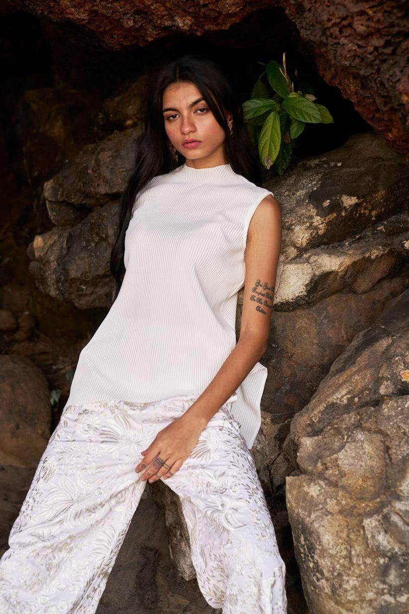 GARA STITCH IVORY PANT - dash and dot