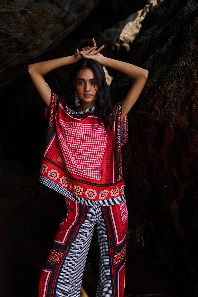 SCARF PRINTED SET - dash and dot