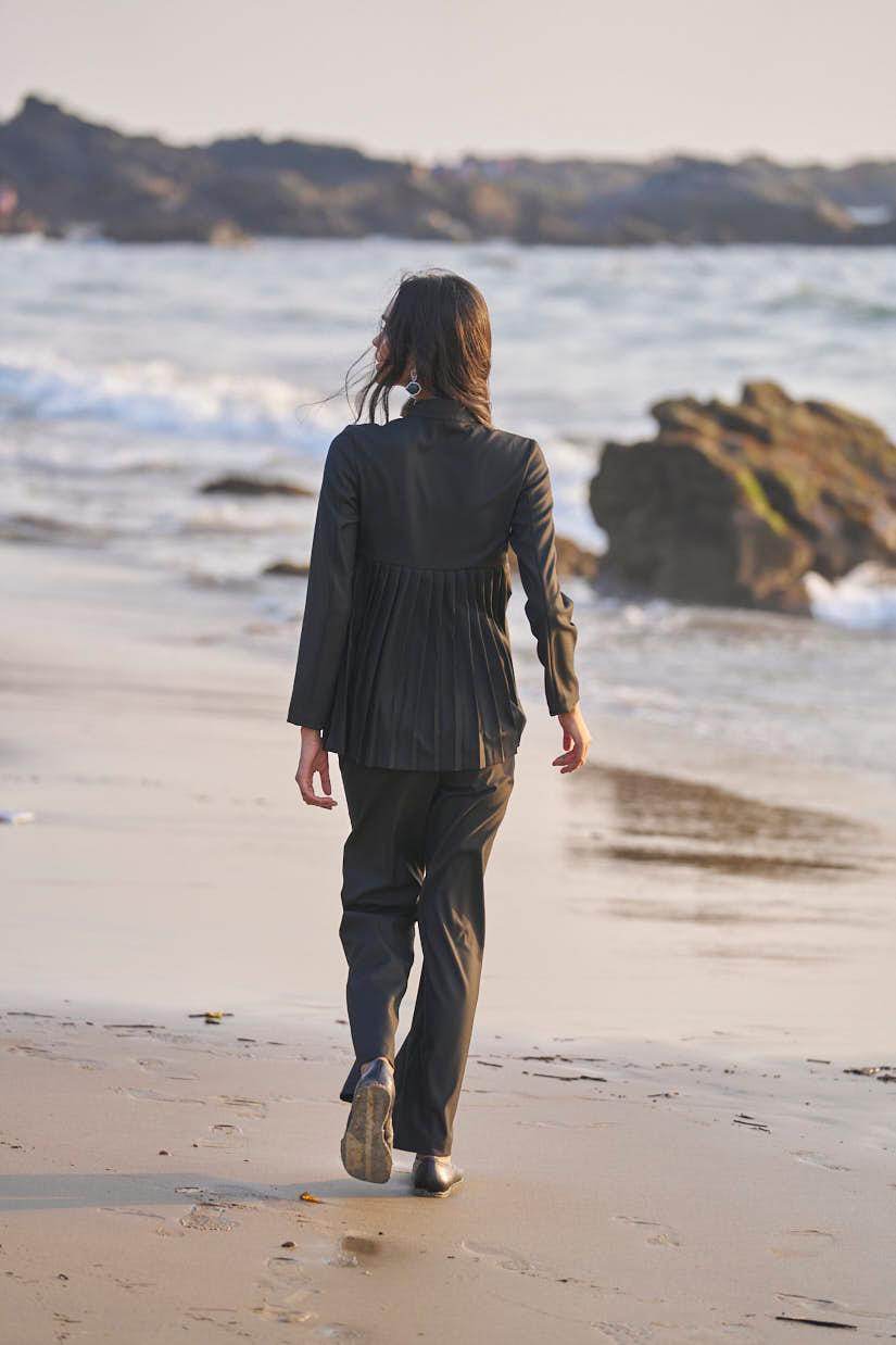 PLEATED PEPLUM PANT SET - dash and dot