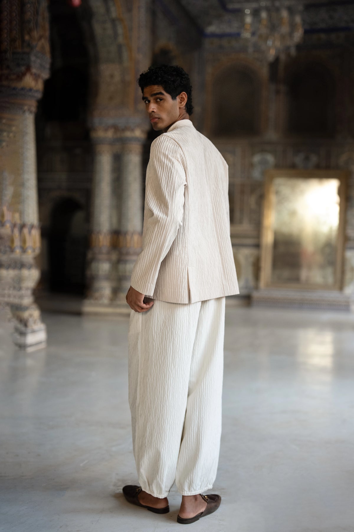 Dori Embroidered Textured Shirt & Barrel Pant