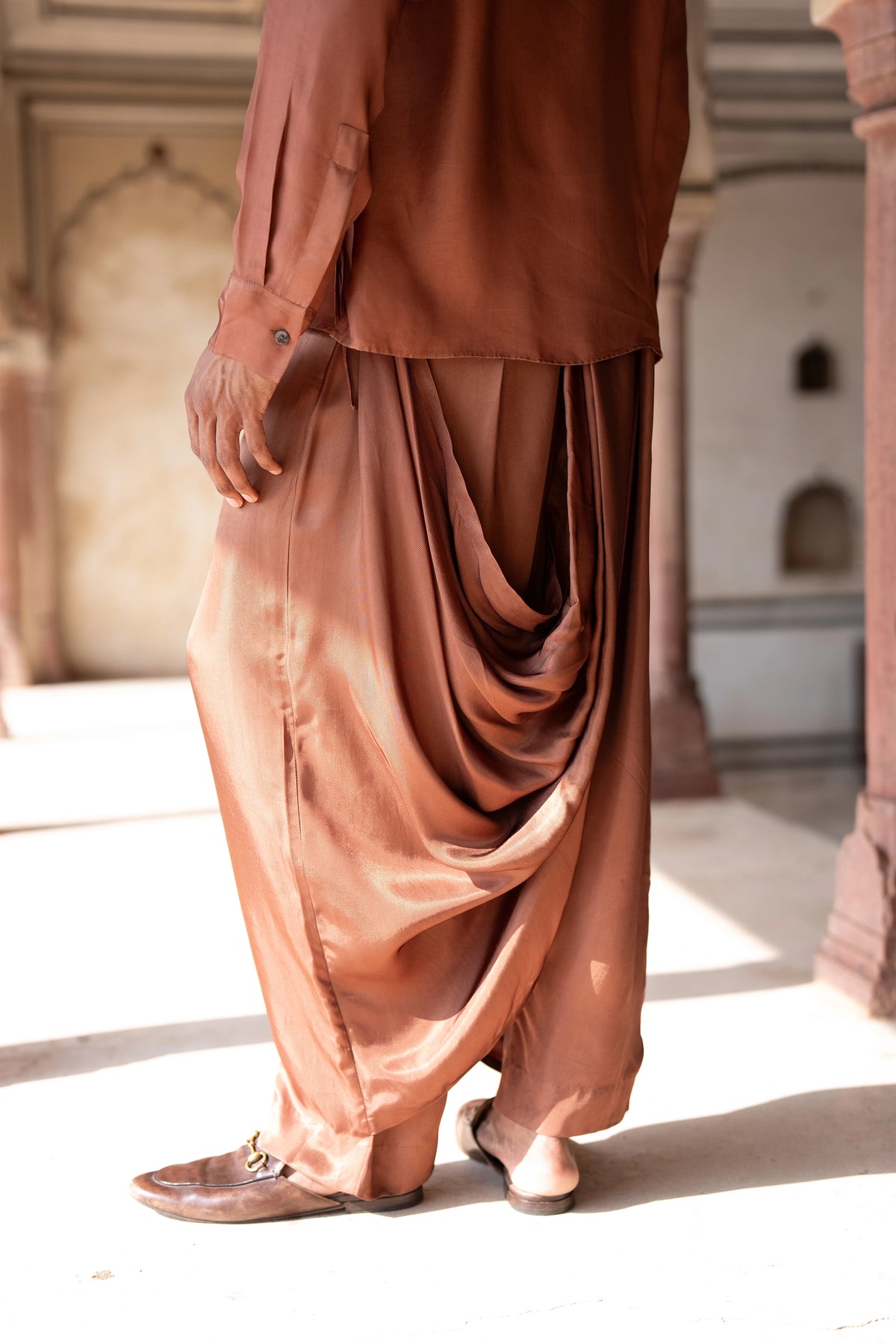 Asymmetric Drape Cowl Pant