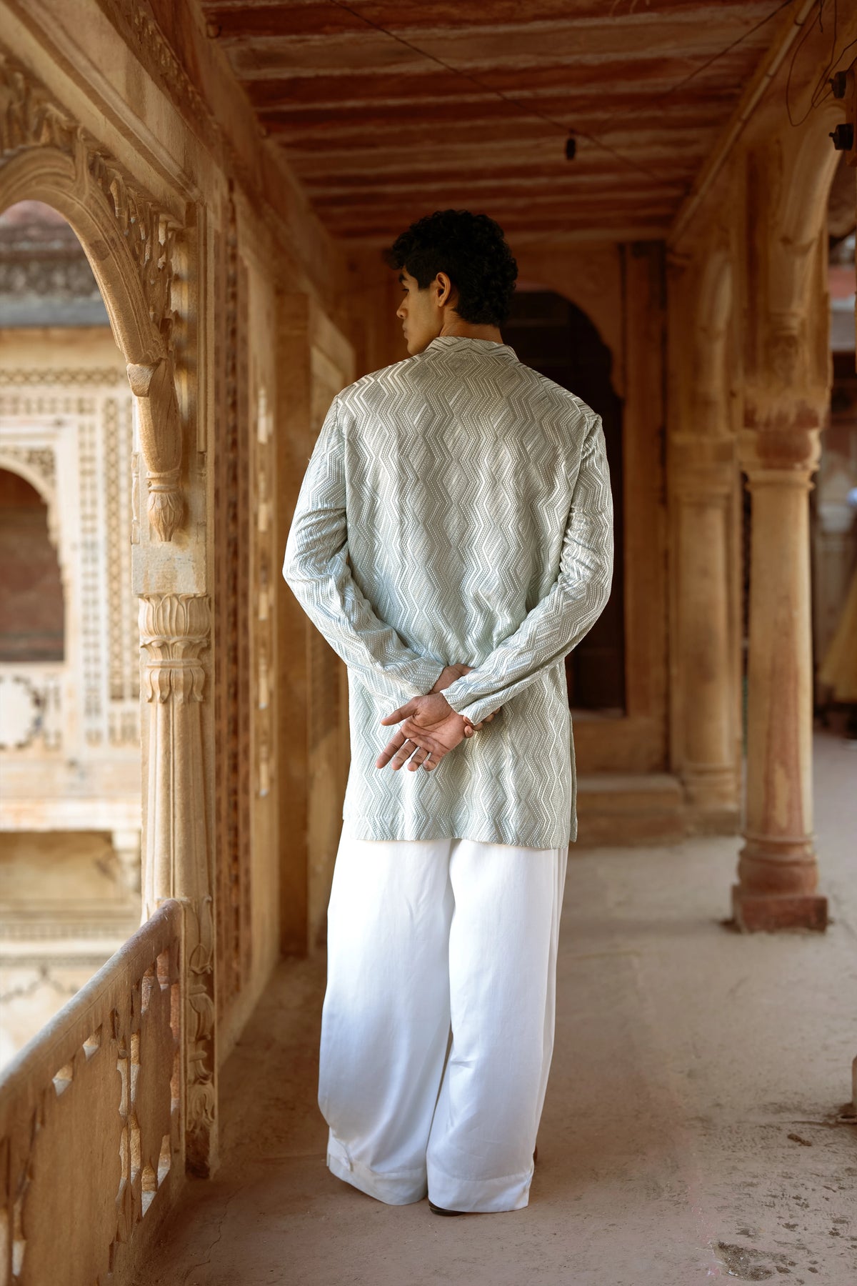 Thread Embroidered Longline Shirt