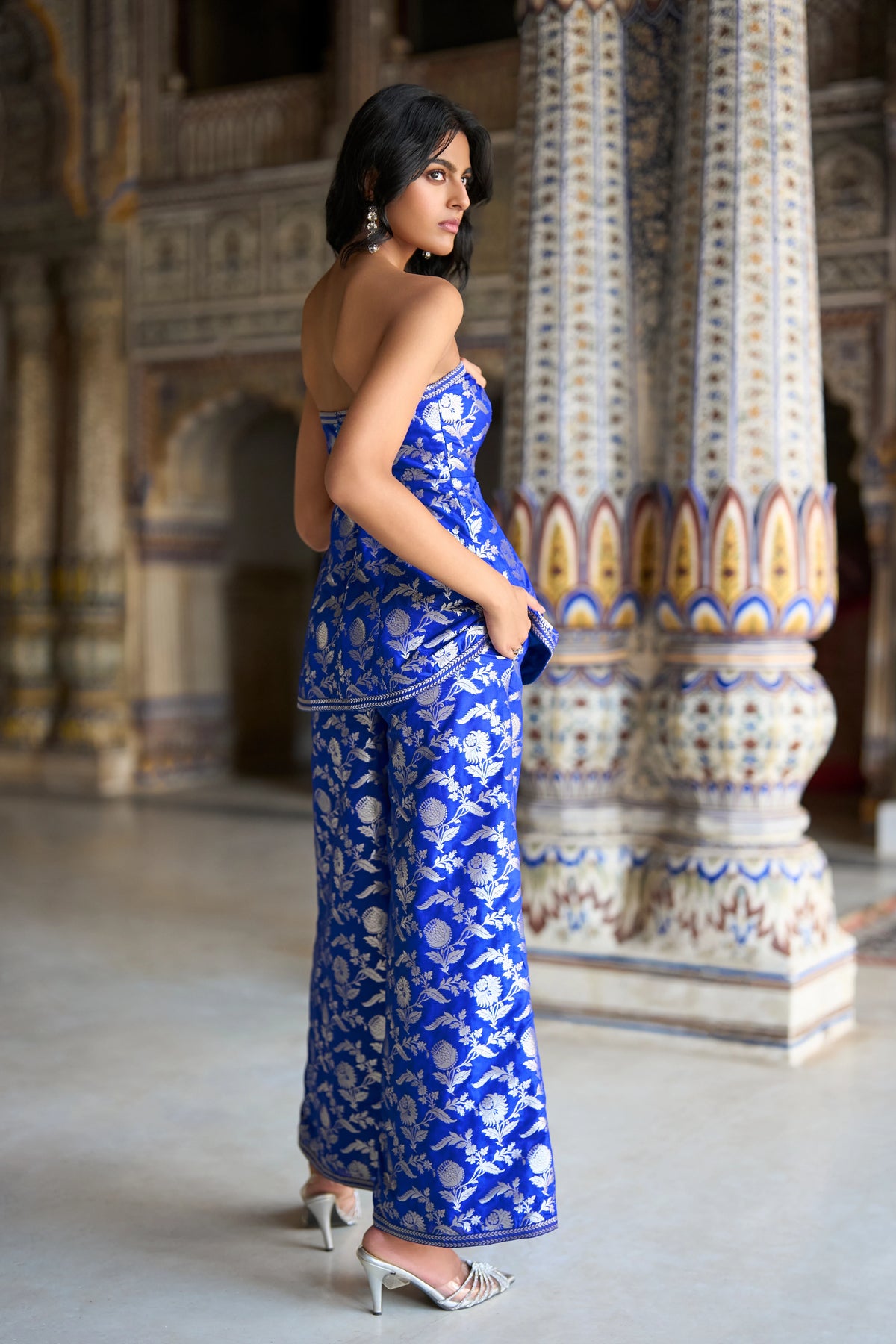 BENARES BROCADE WIDE-LEGGED PANT