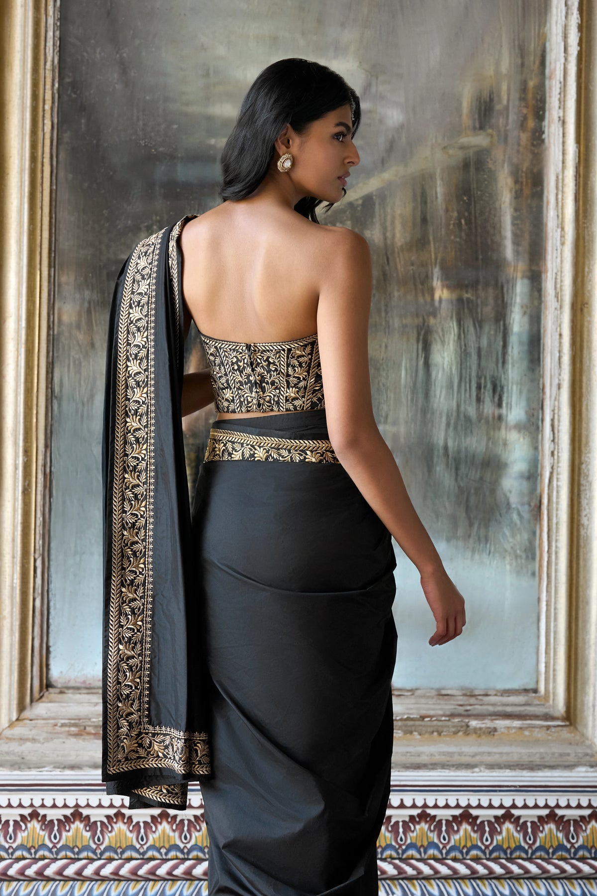 Zari Embroidered Benares Silk Bandeau