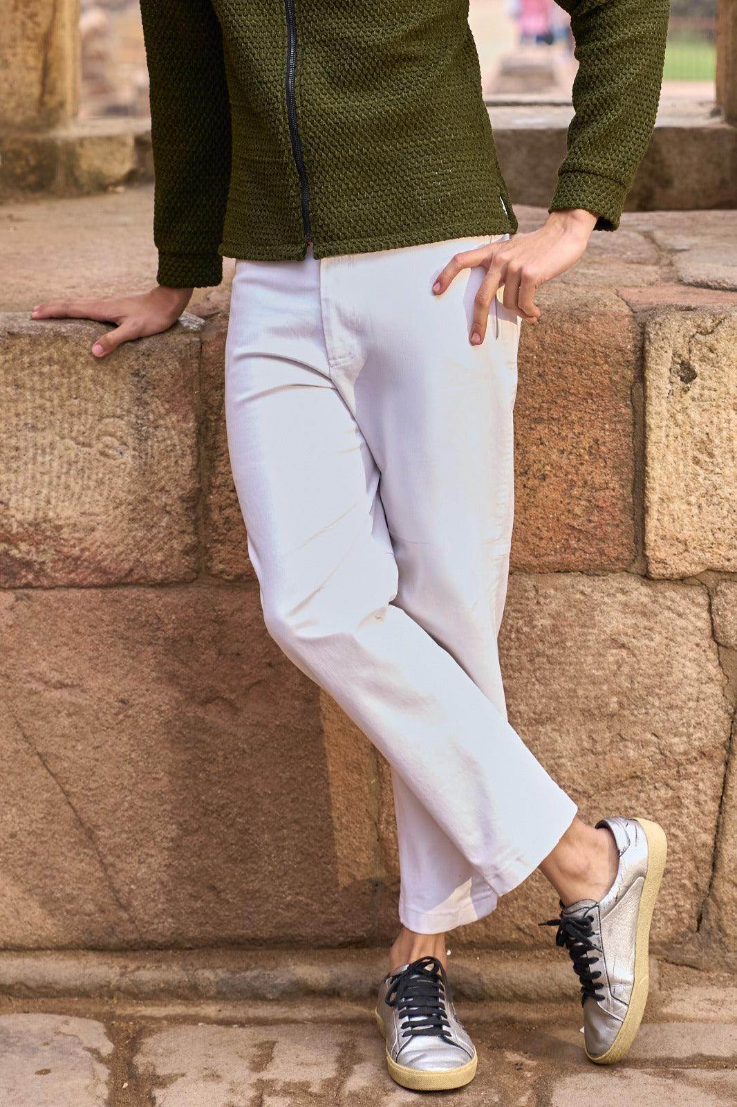 TAPERED WHITE JEAN - dash and dot