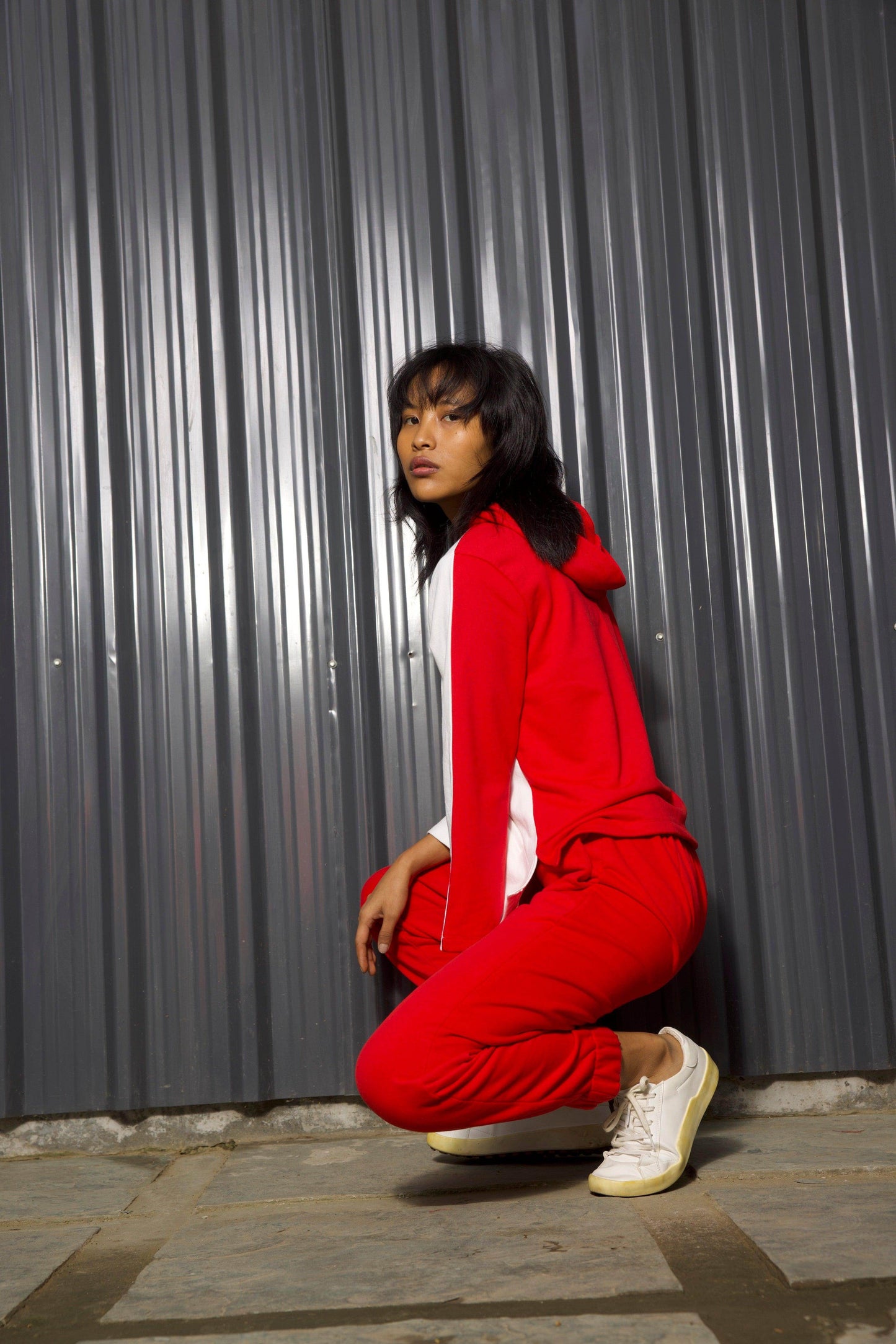 RED/WHITE TRACK SUIT - dash and dot