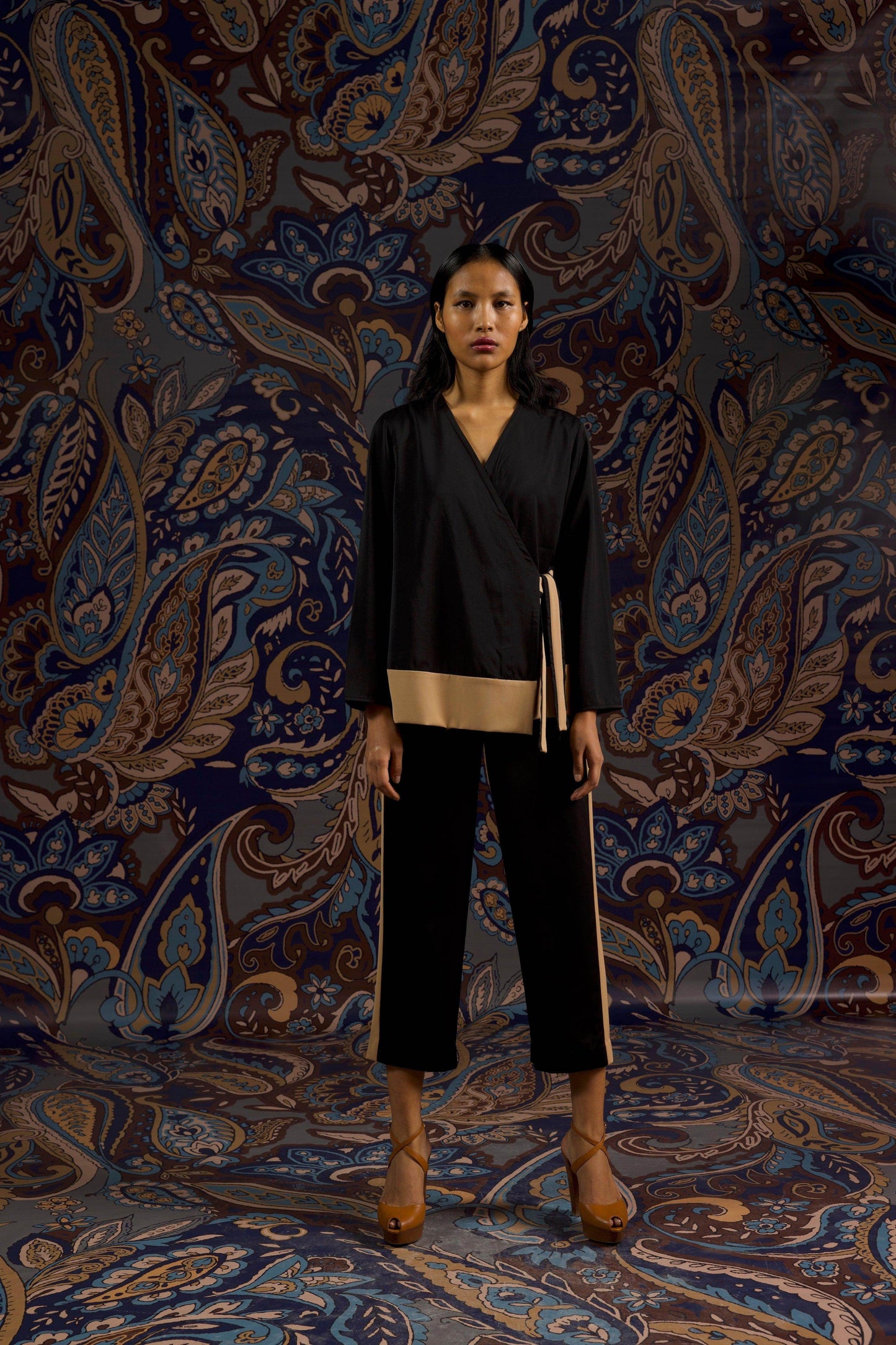 SIDE TIE COLOUR BLOCK CO-ORD SET - dash and dot