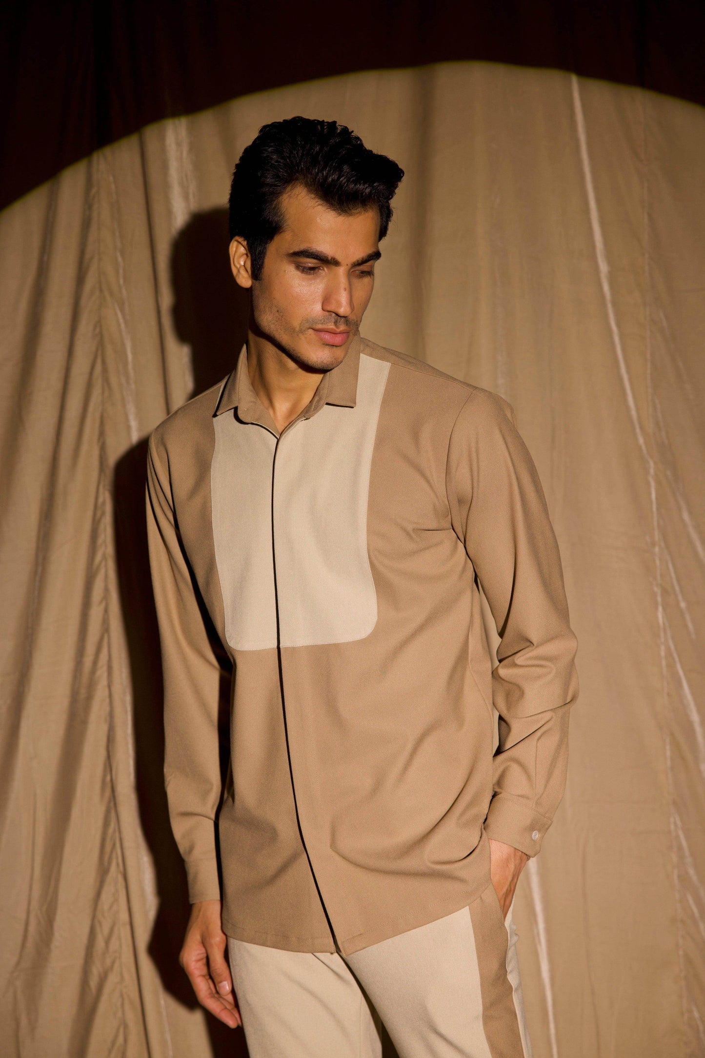 KHAKI BLOCKED SET - dash and dot