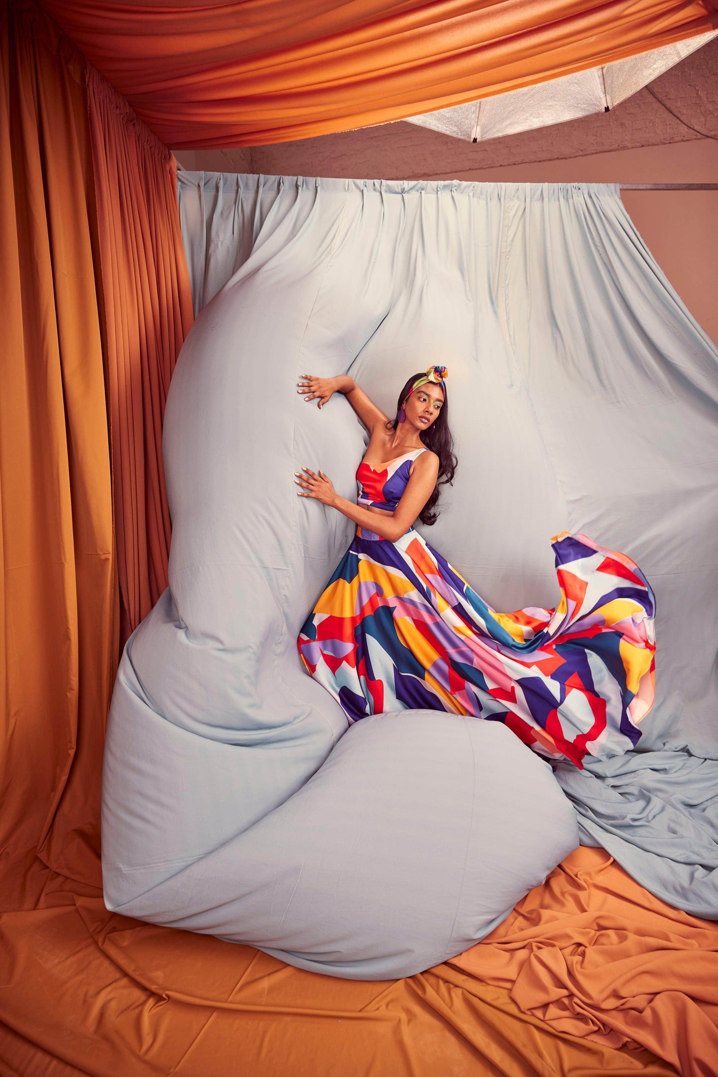 ABSTRACT MAXI-SKIRT SET - dash and dot