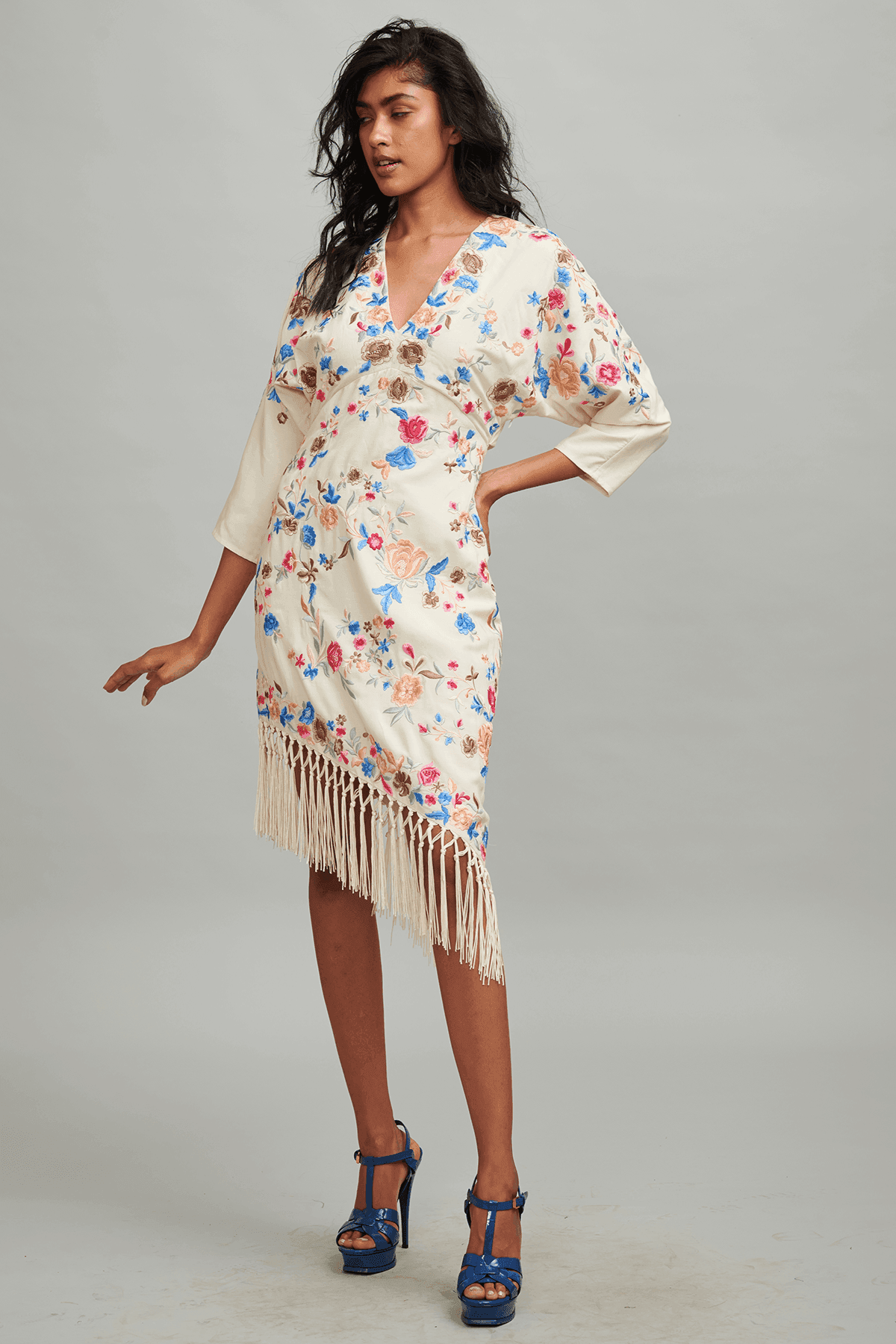 MULTICOLOUR FRINGE HEM DRESS - dash and dot