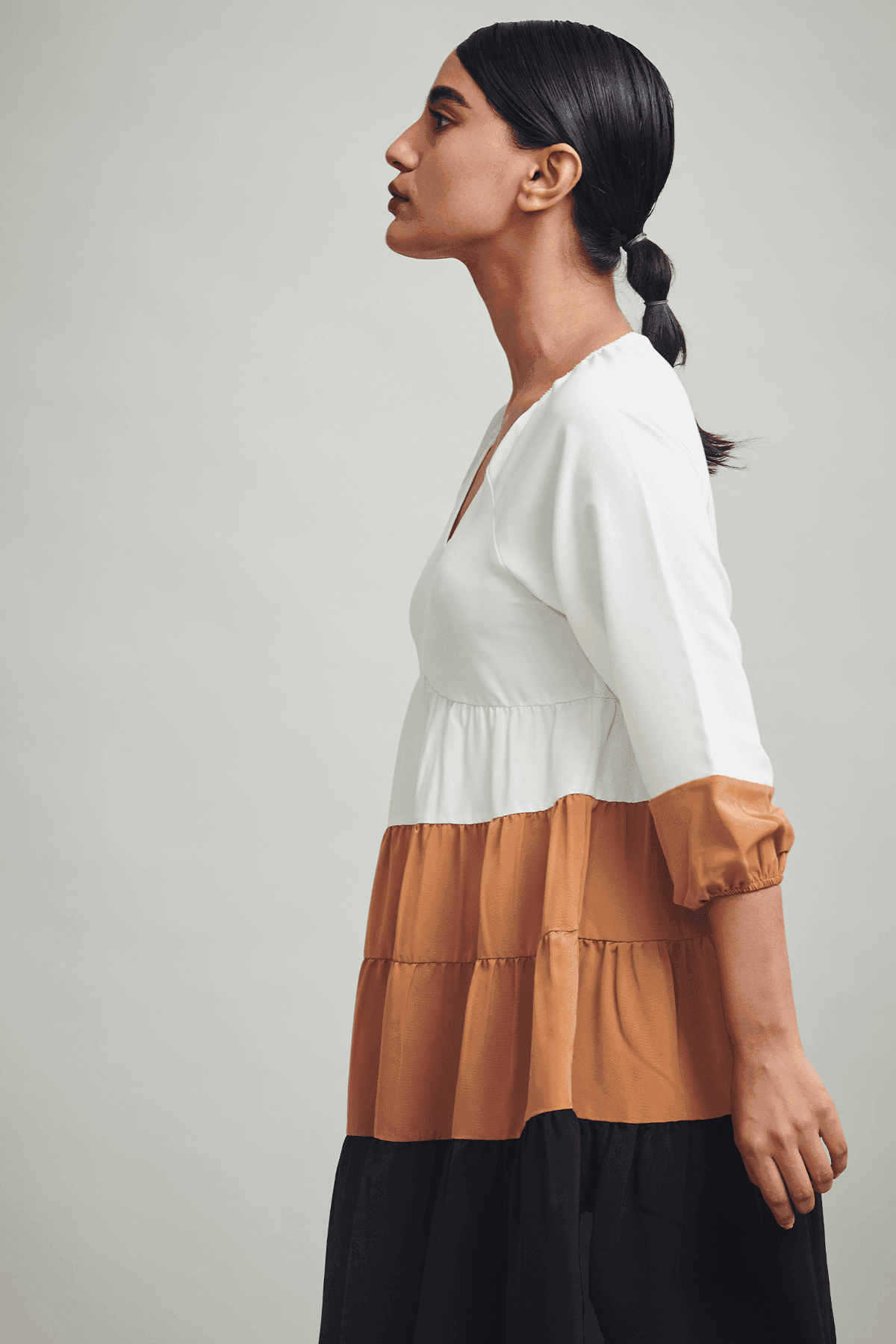 TIER COLOR BLOCK DRESS - dash and dot