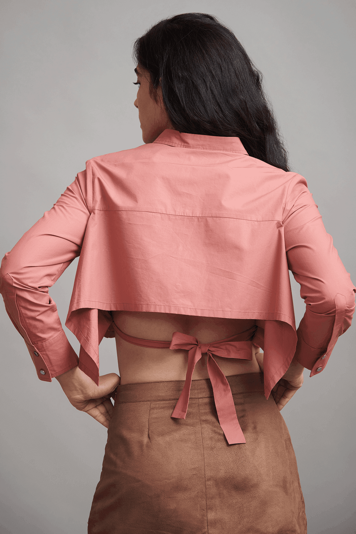 BACK TIE CROP SHIRT - dash and dot