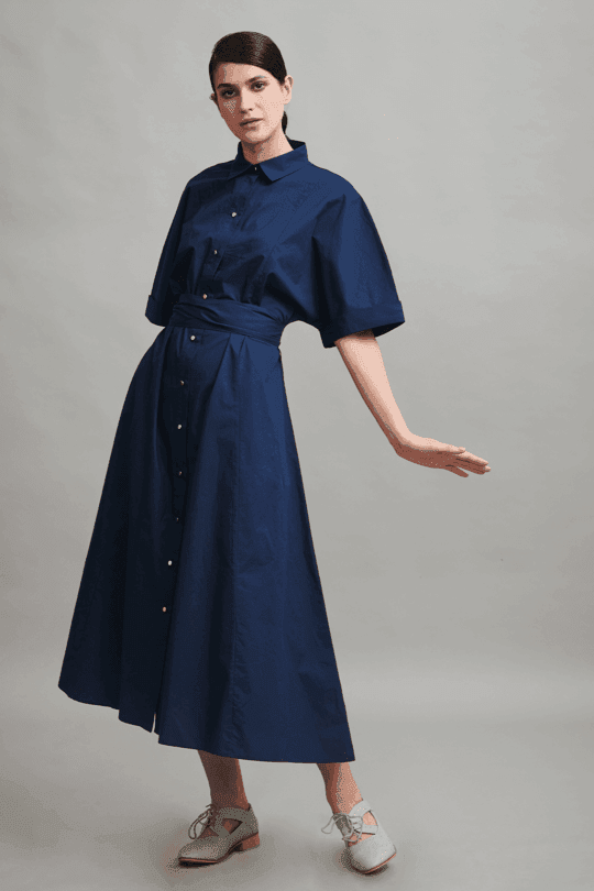 knee length dresses for ladies Striped Pearl Trim Poplin Shirt Dress – New York & Company