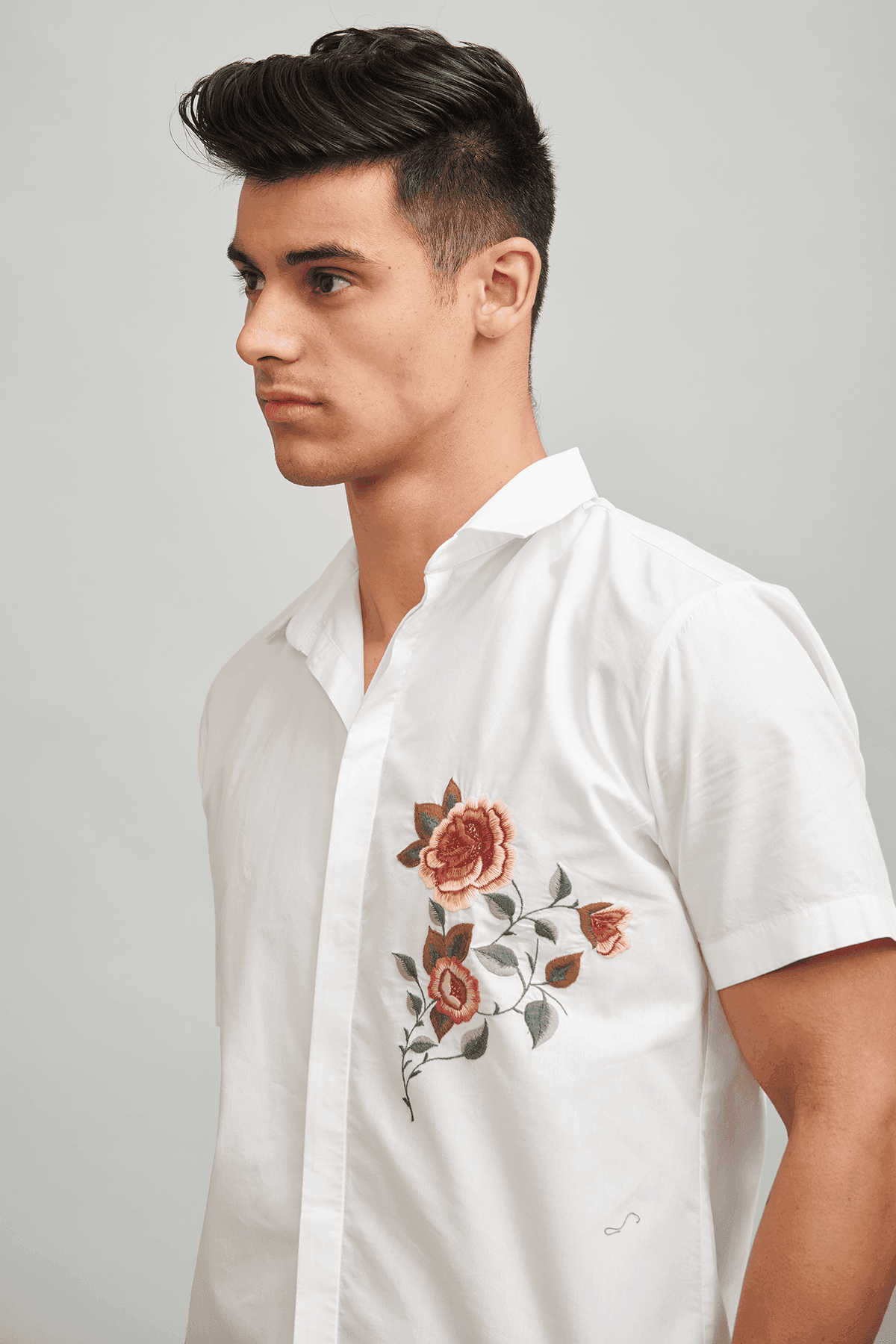 FLOWER EMBROIDERY SHIRT - dash and dot