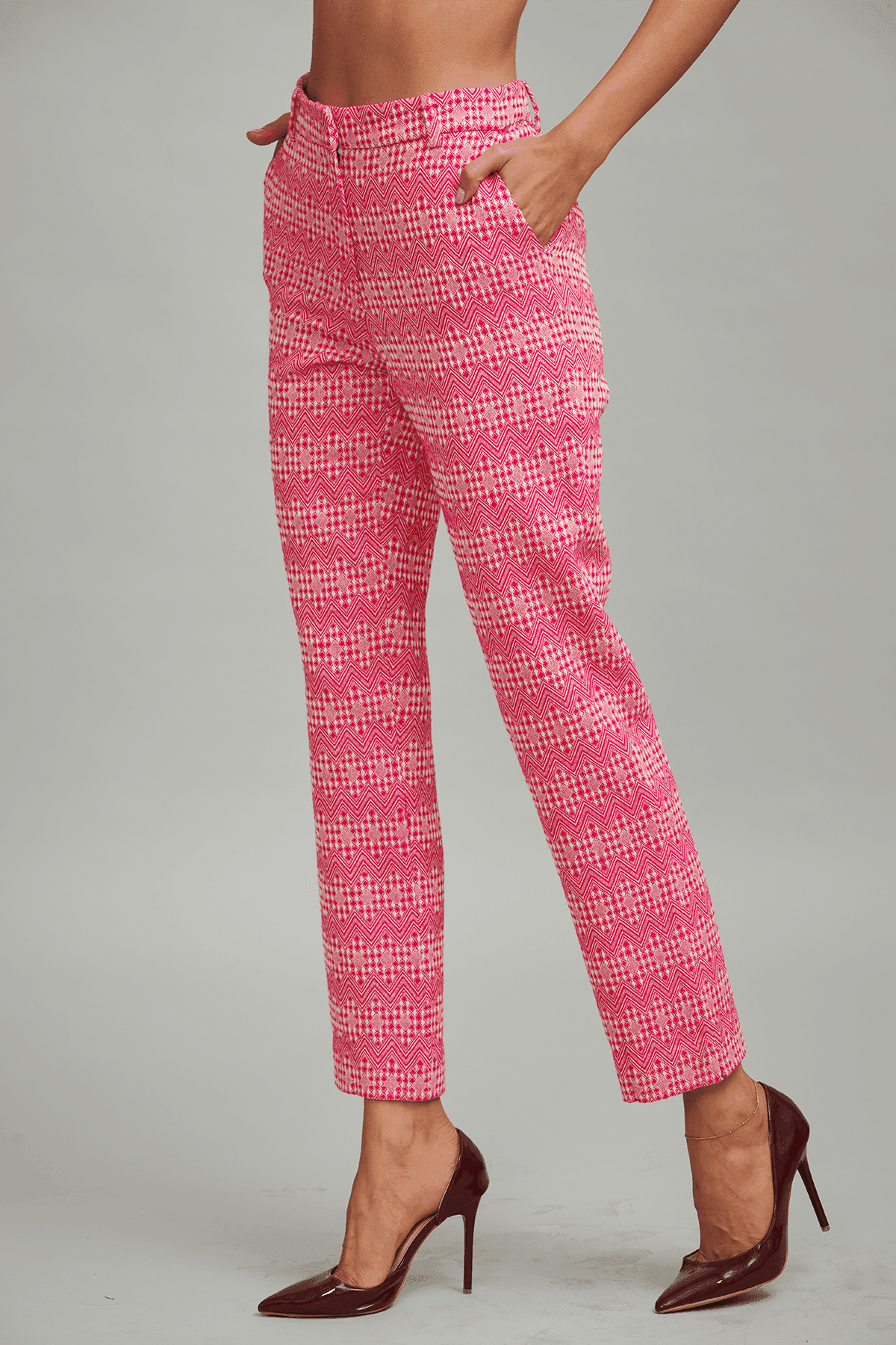 PINK JACQUARD PANT - dash and dot
