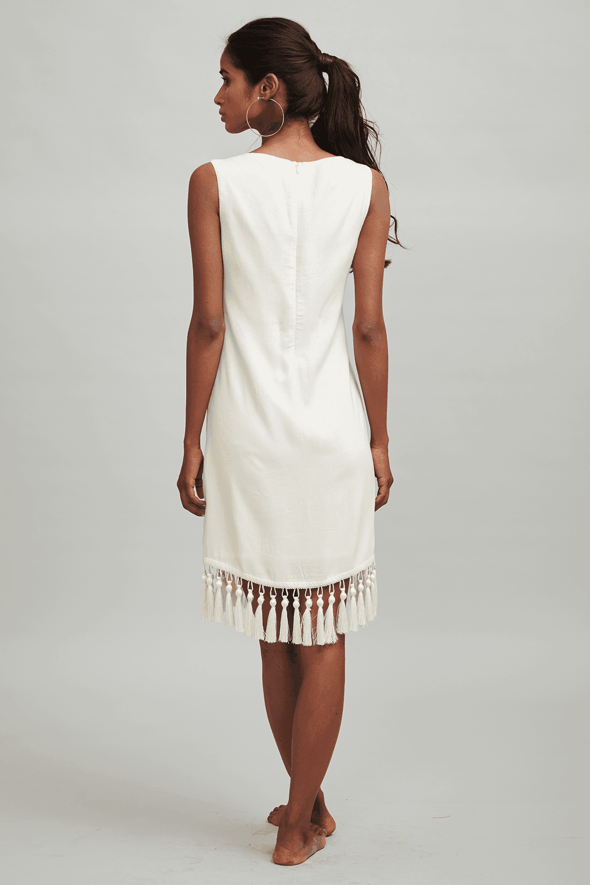 MIRROR MOTIF TASSLE DRESS - dash and dot