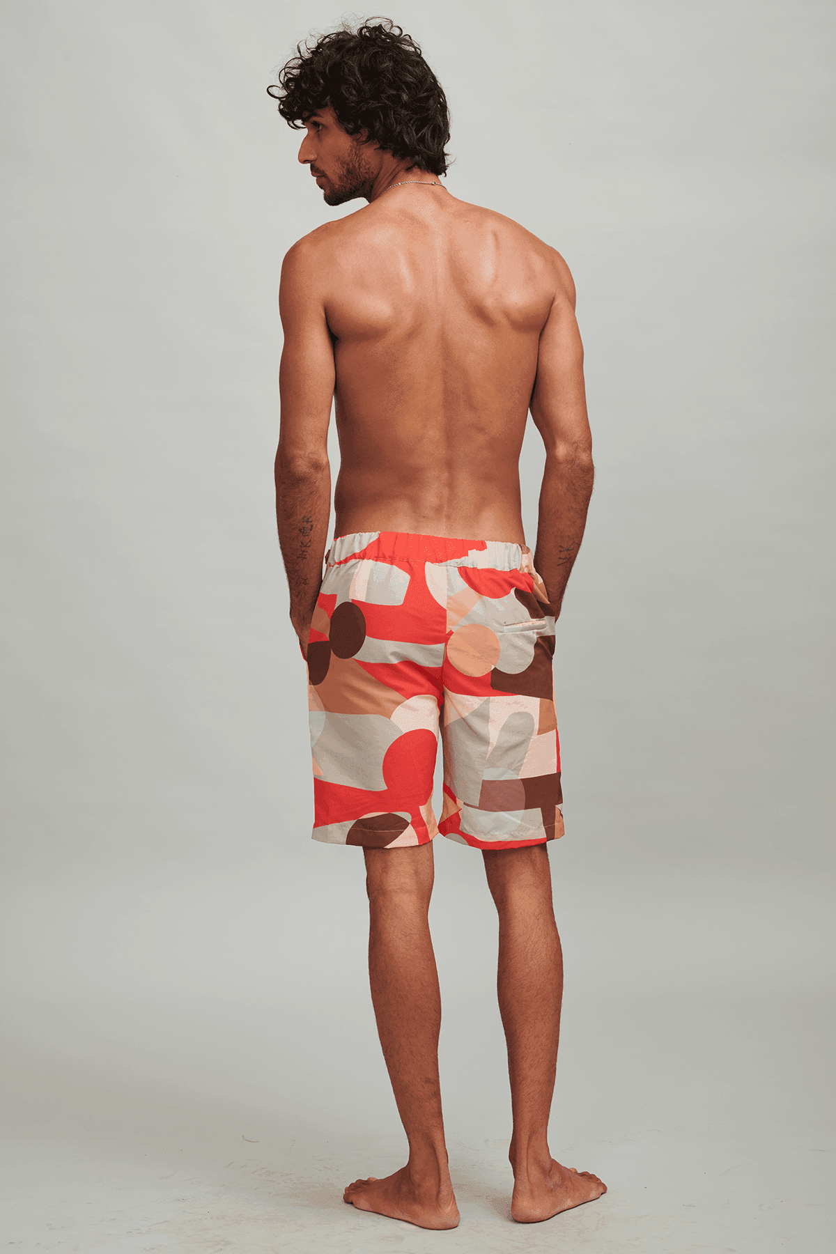 ABSTRACT PRINT SWIM SHORTS - dash and dot