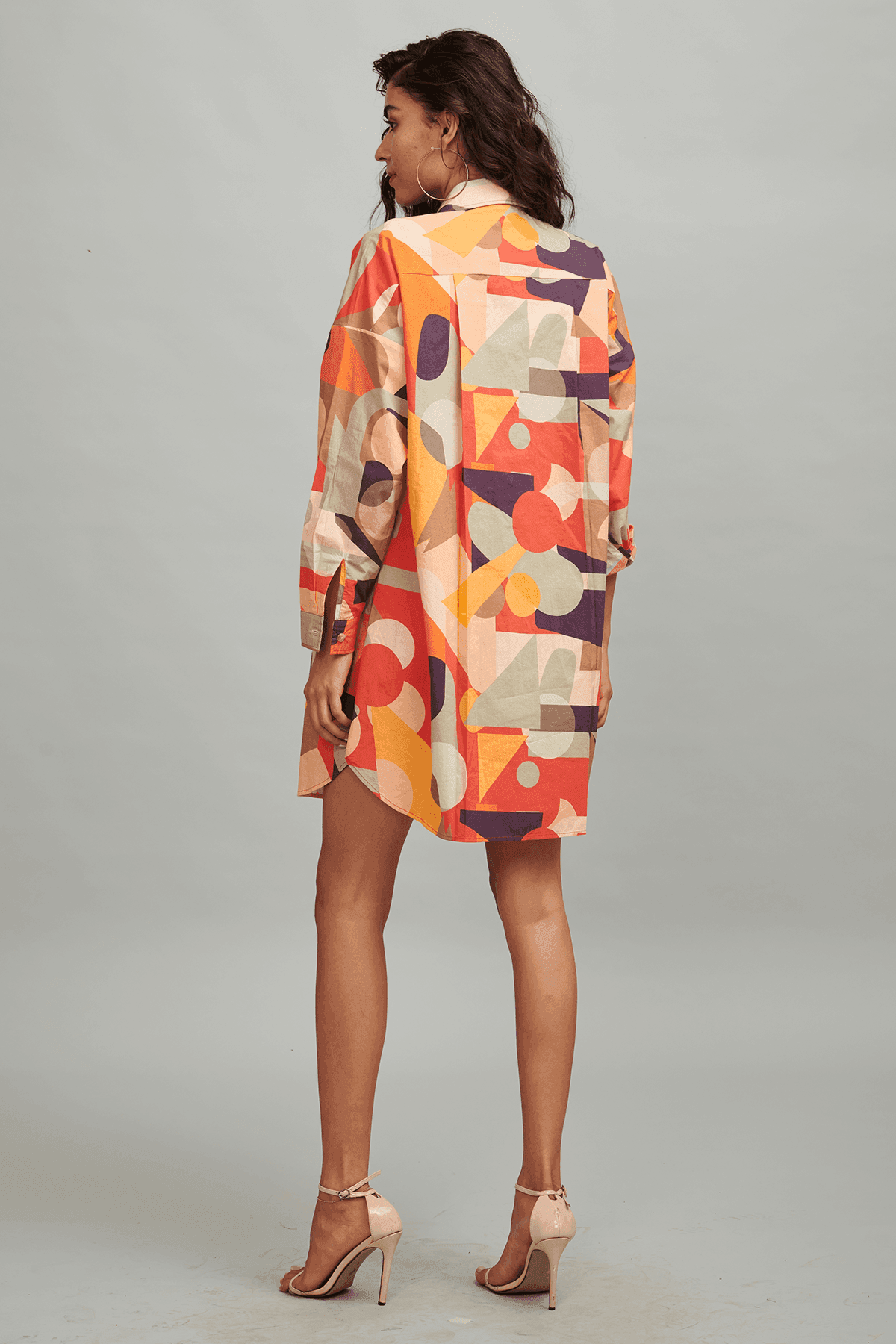 ABSTRACT PRINT SHIRT DRESS - dash and dot