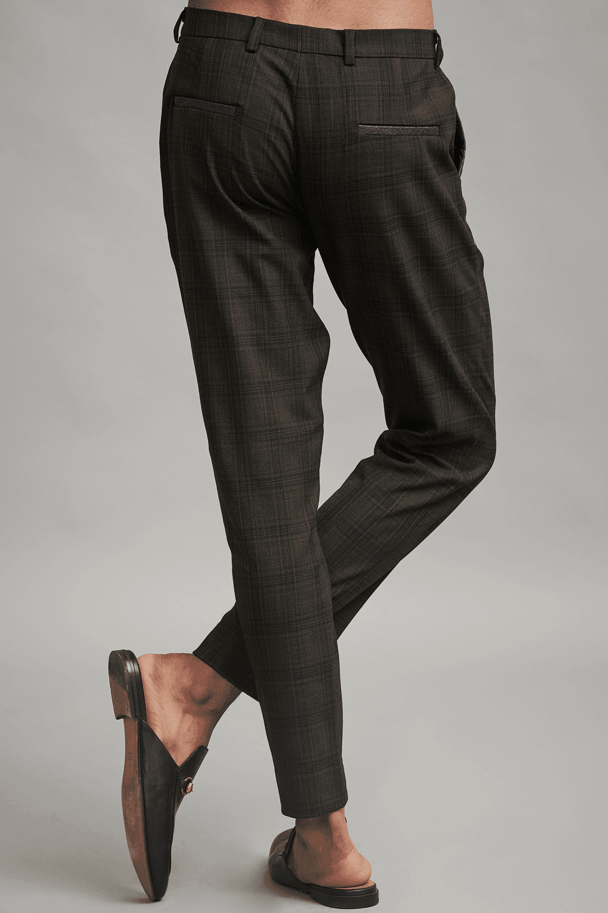 VEGAN LEATHER DETAIL PANT - dash and dot