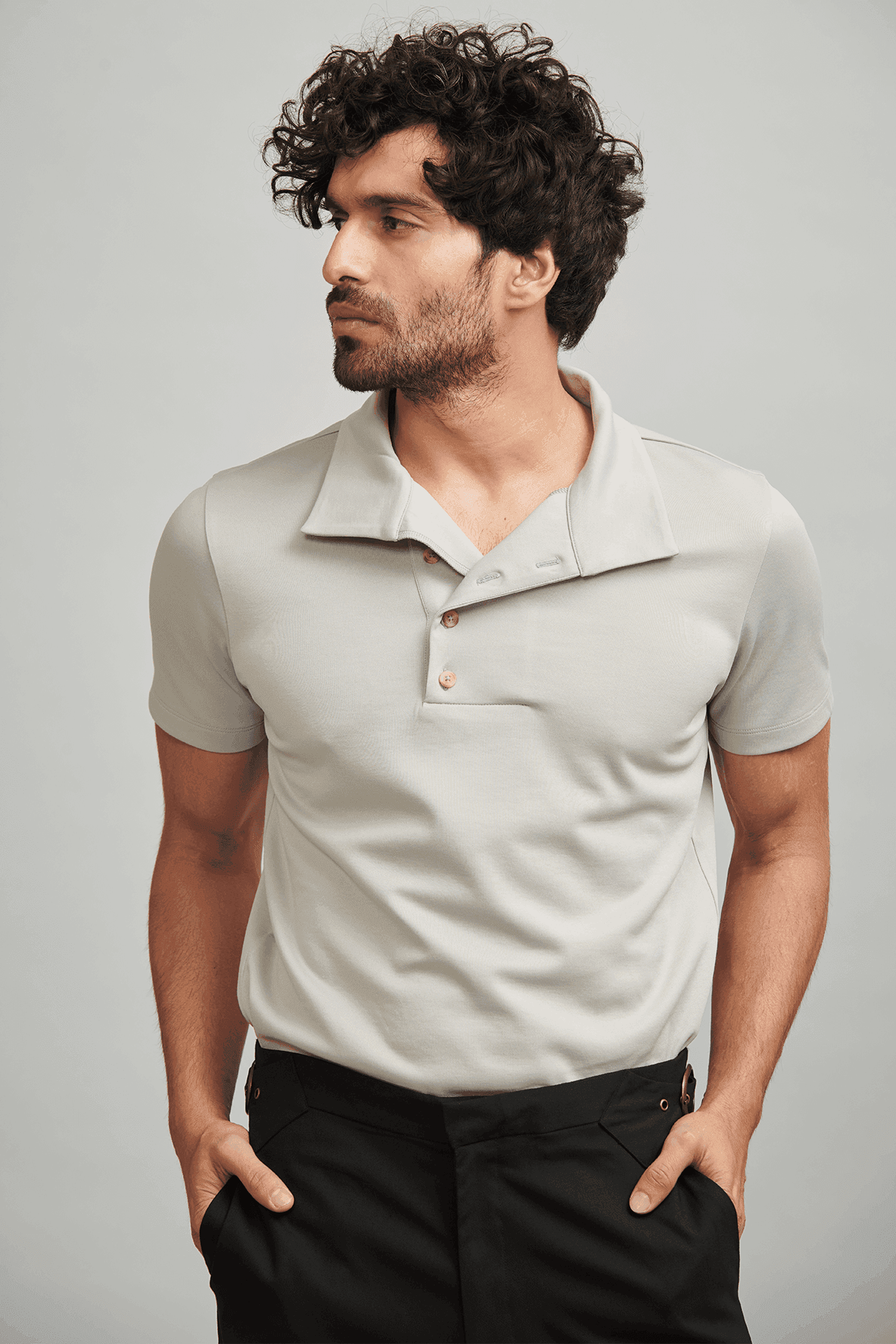 OFF CENTER PLACKET POLO - dash and dot