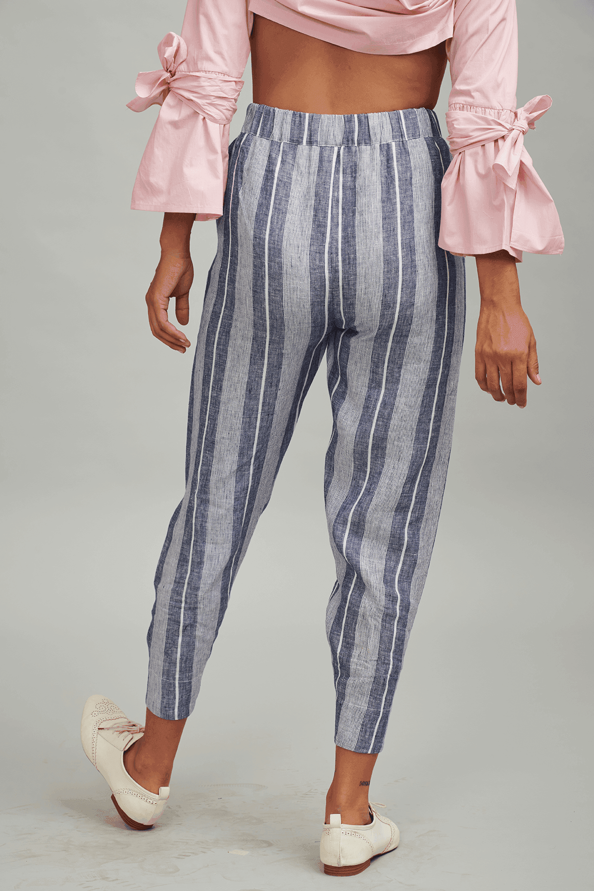 LINEN BUTTON PLEAT PANT - dash and dot