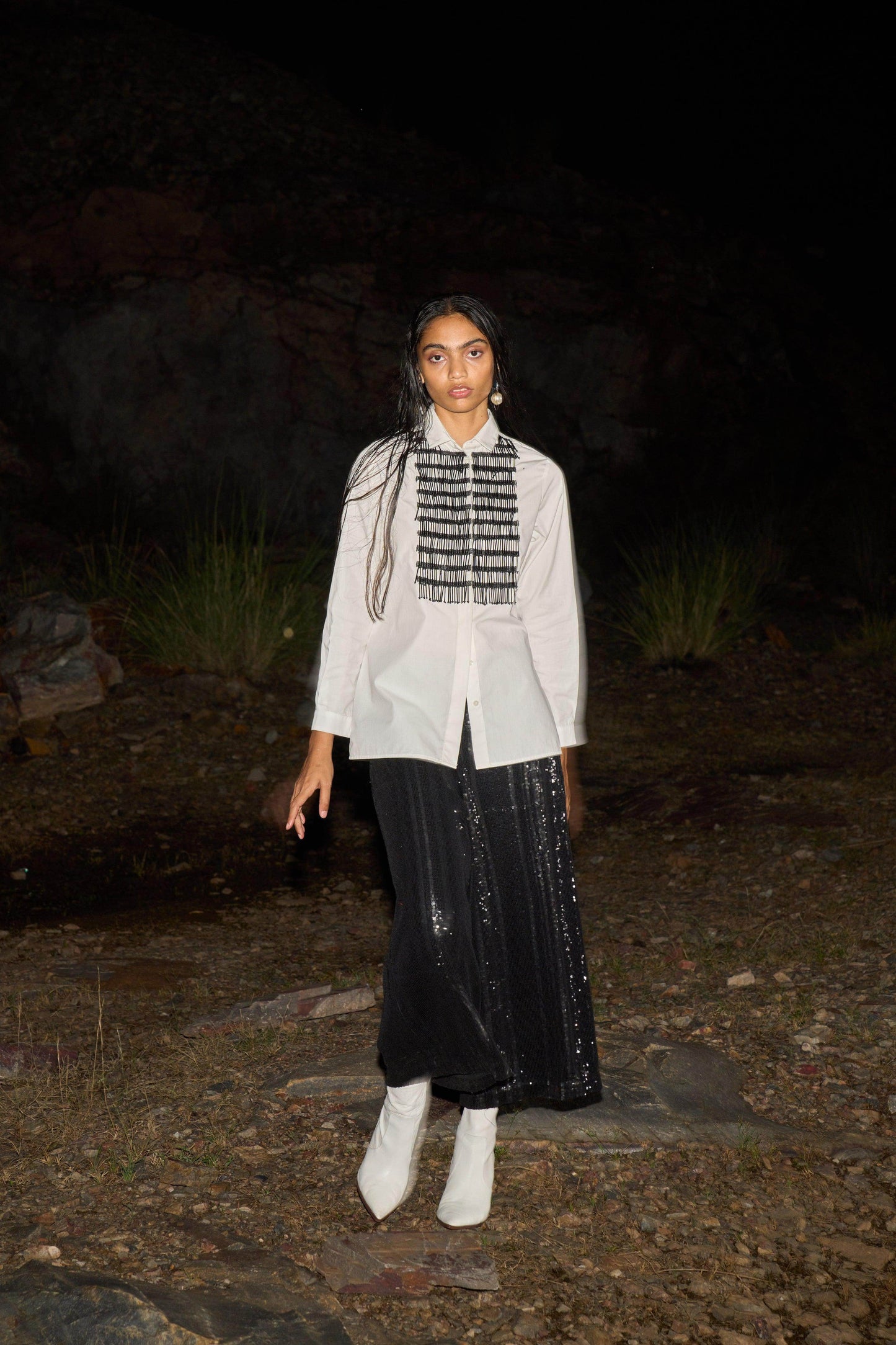 PIPE BEAD FRINGE SHIRT - dash and dot