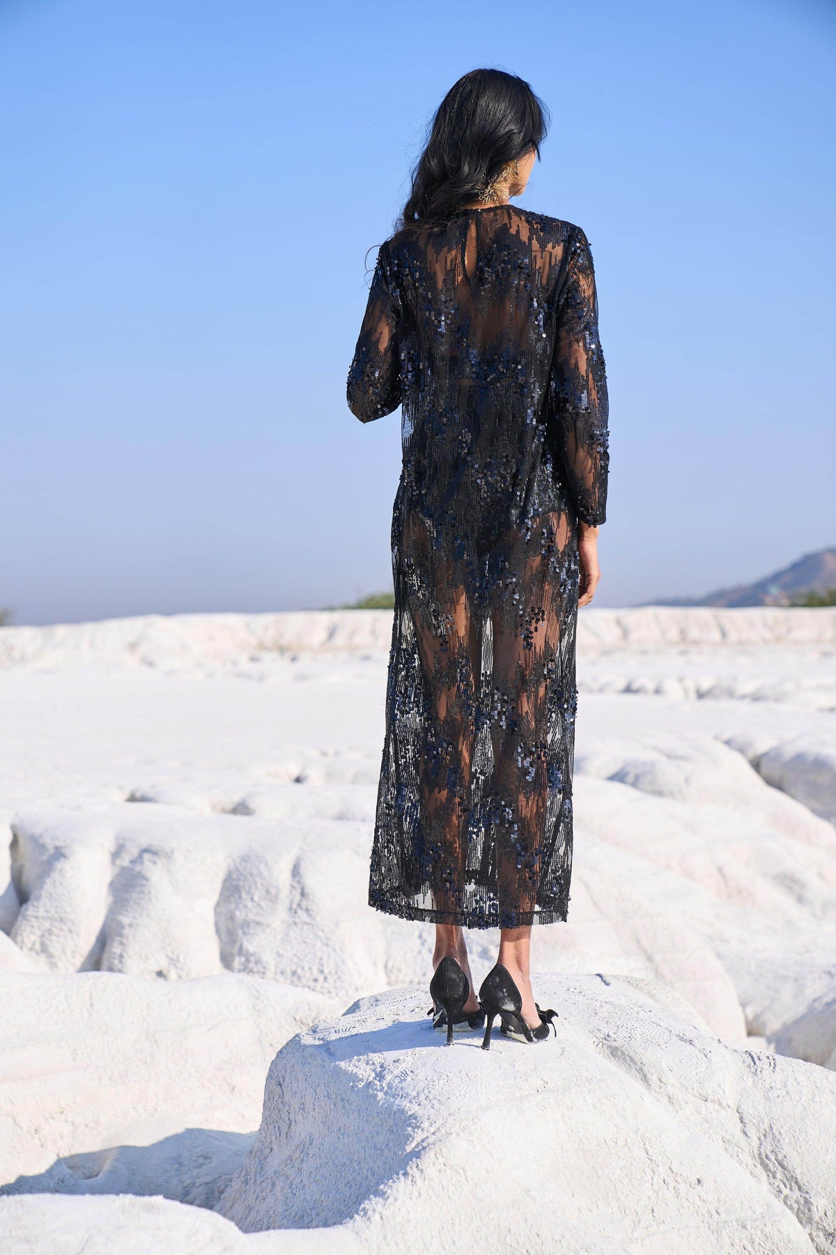 SHEER SEQUIN DRESS - dash and dot