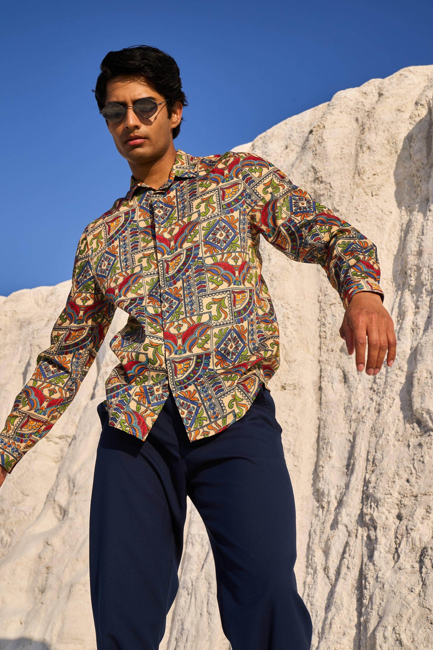 KALAMKARI PRINTED SHIRT - dash and dot