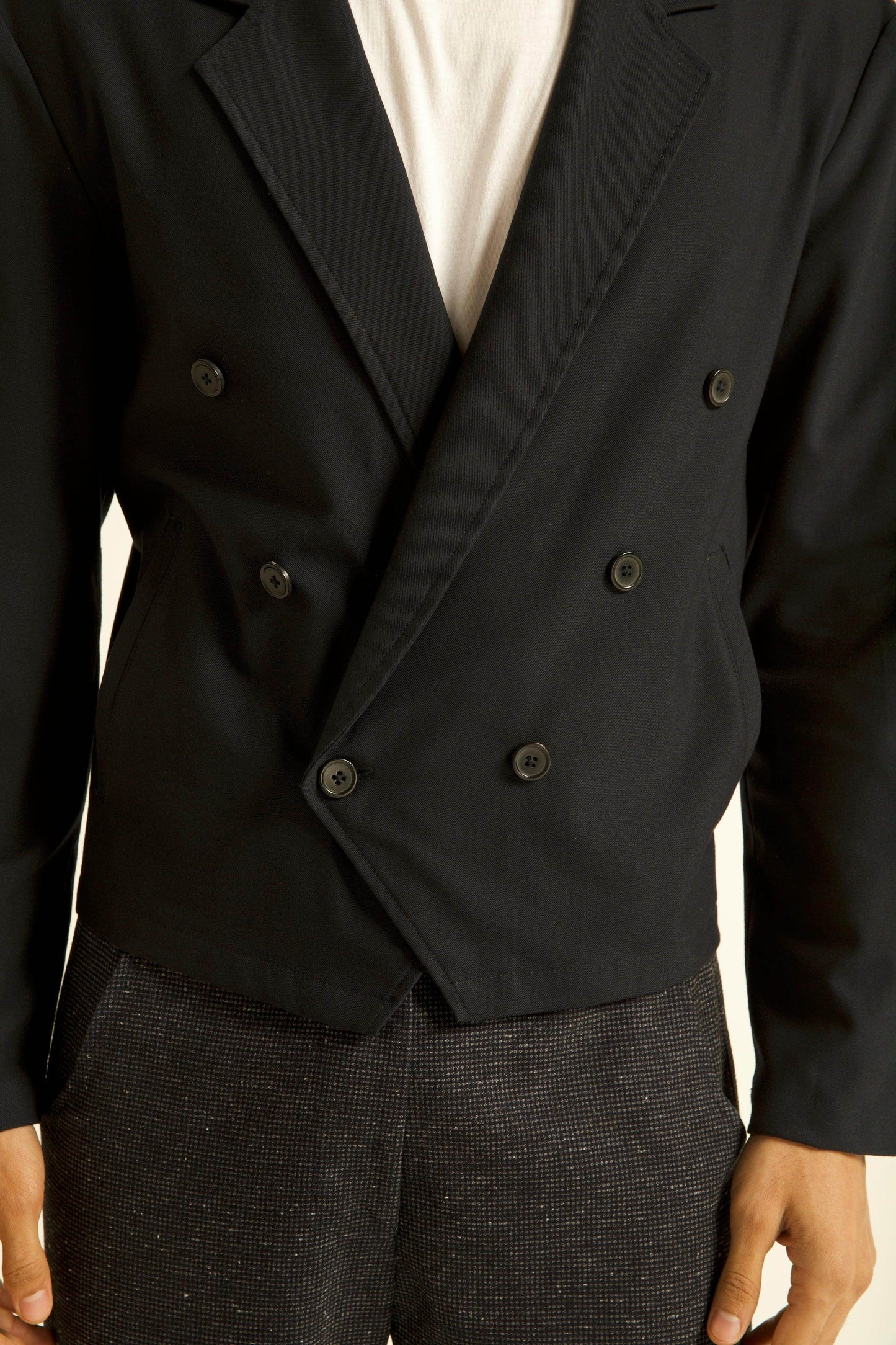 DOUBLE-BREASTED CROP BLAZER - dash and dot