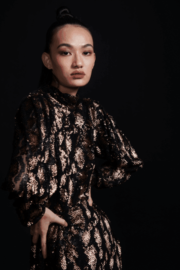 LEOPARD SEQUIN MIDI - dash and dot