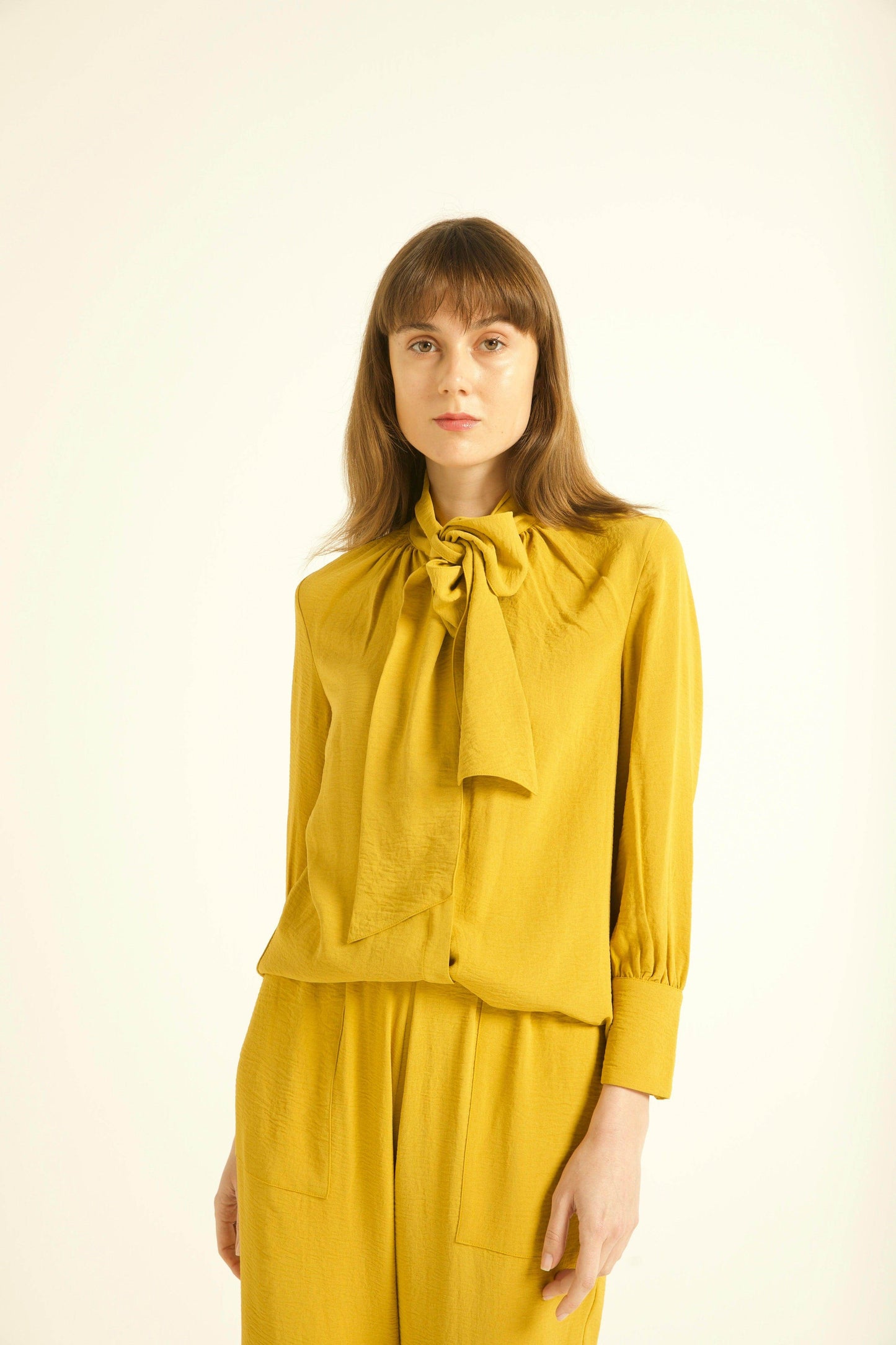 MUSTARD BOW TOP - dash and dot