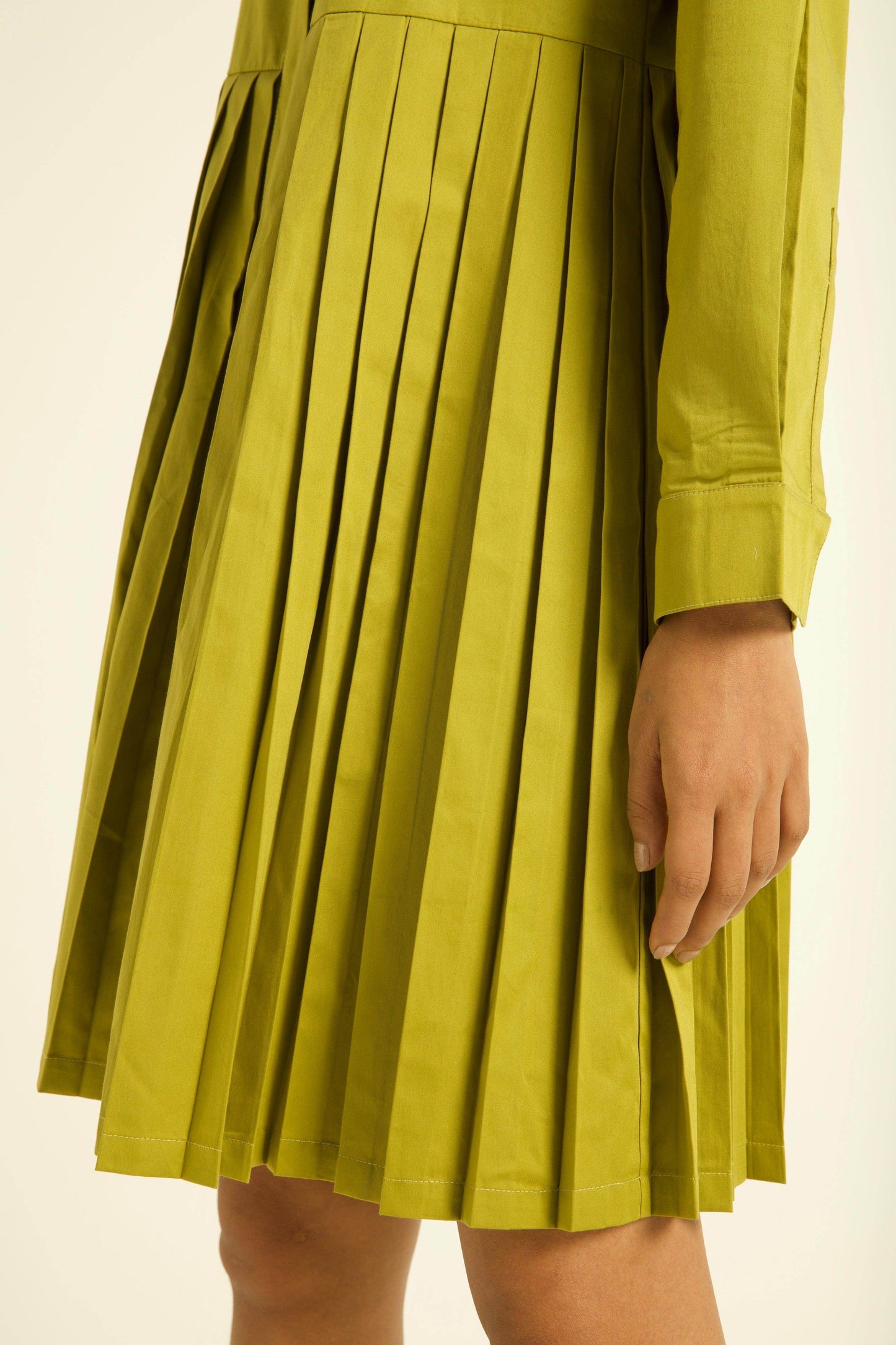 ACCORDION PLEAT SHIRT DRESS - dash and dot