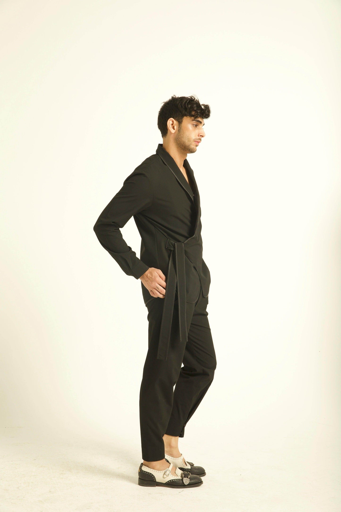 SIDE TIE SHIRT JACKET - dash and dot