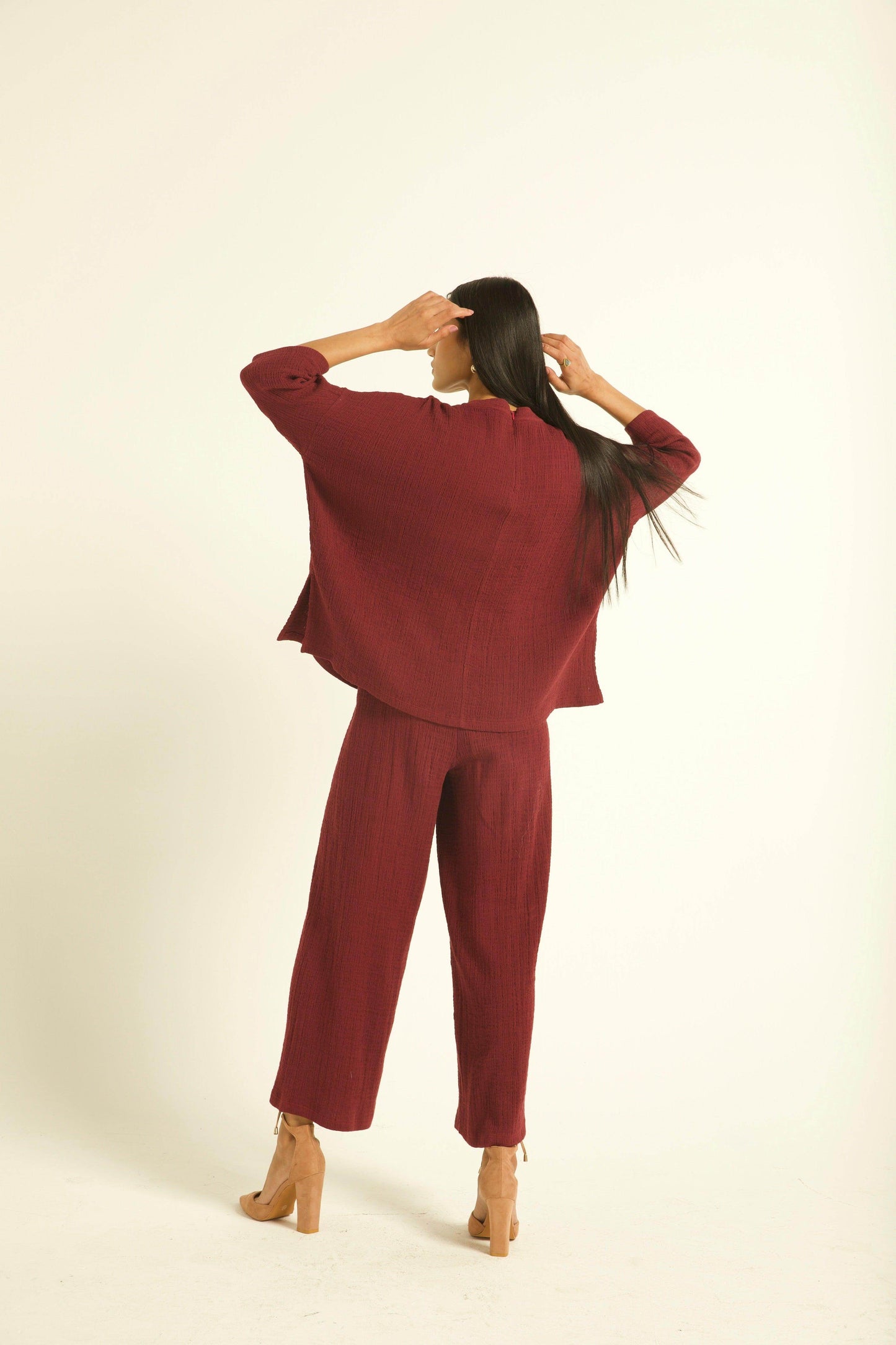 PLUM CRINKLE COTTON SET - dash and dot
